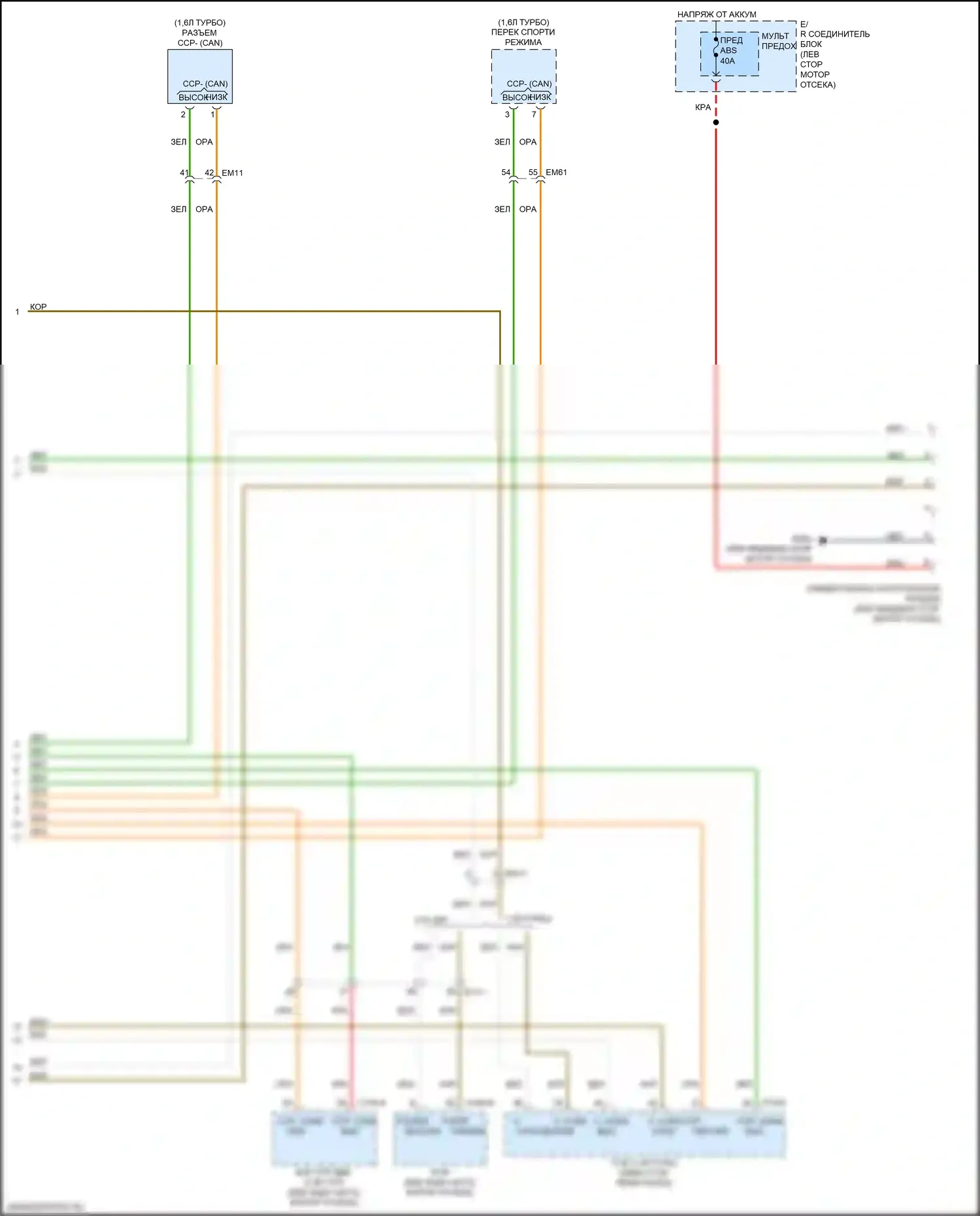 Cerato Kia III рестайлинг (2016-2021): Can шина электросхема (5 из 5) 
