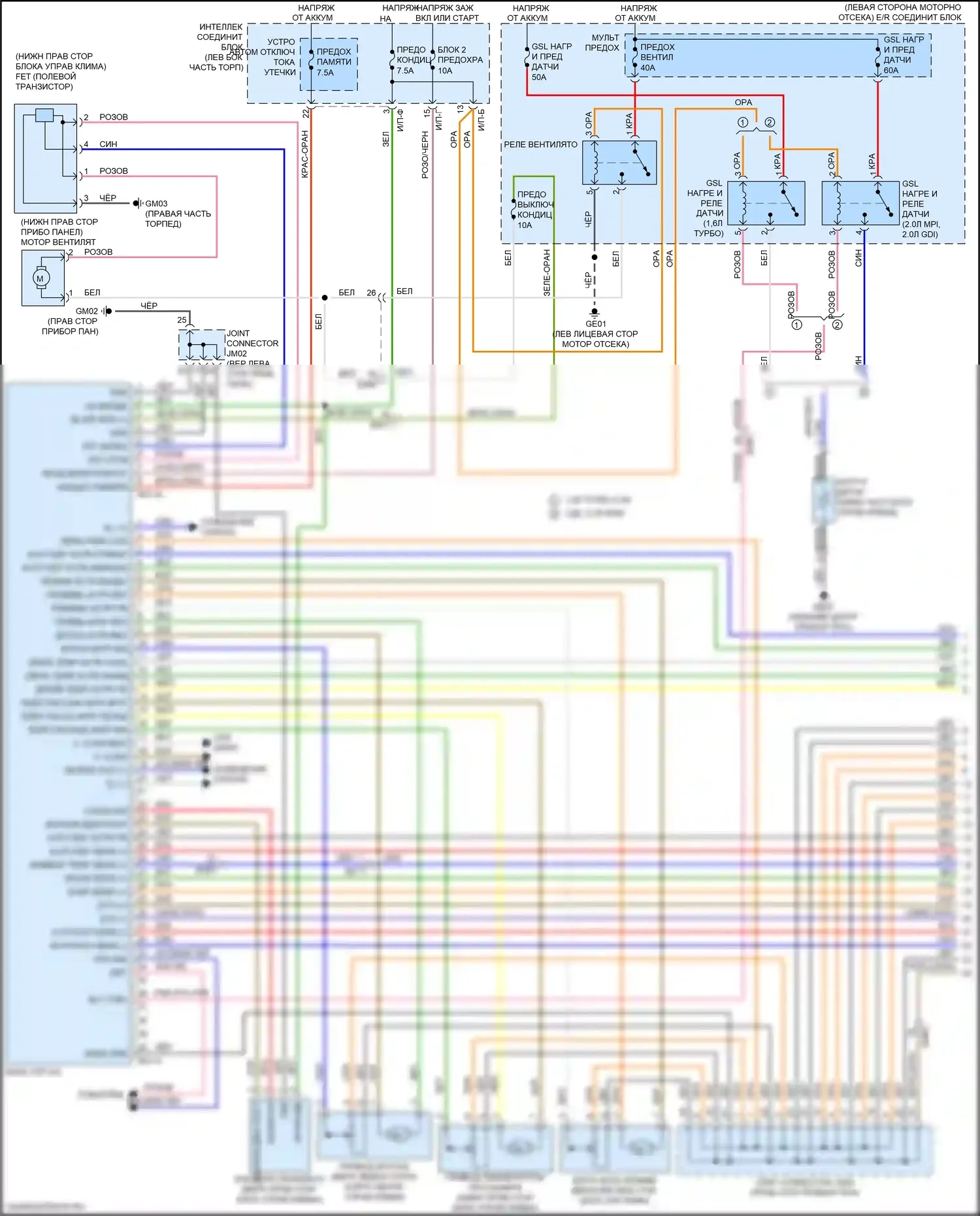 Cerato Kia III рестайлинг (2016-2021): Электросхема климат контроля (1 из 3) 