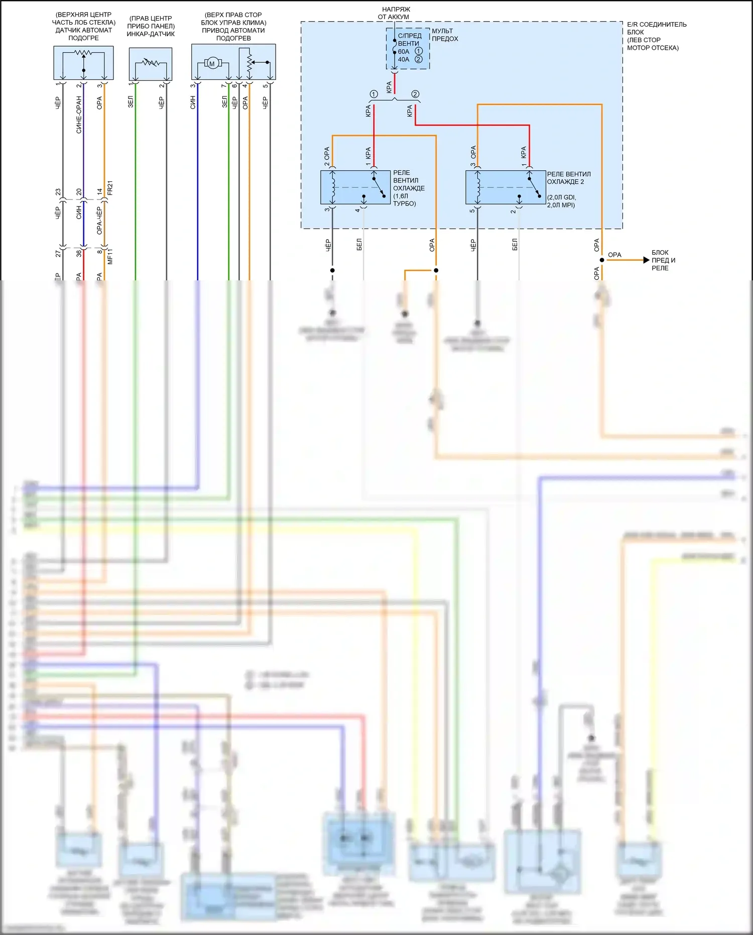 Cerato Kia III рестайлинг (2016-2021): Электросхема климат контроля (2 из 3) 