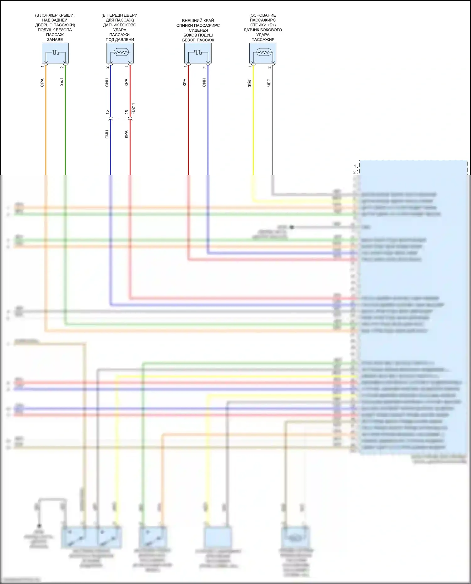 Cerato Kia III рестайлинг (2016-2021): Электросхема подушек безопасности (3 из 3) 