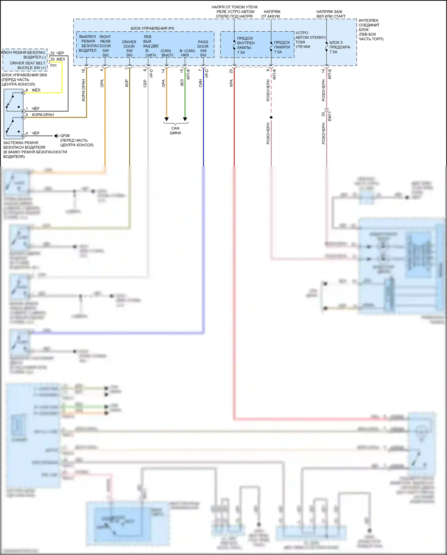 Cerato Kia III рестайлинг (2016-2021): Электросхема утора 