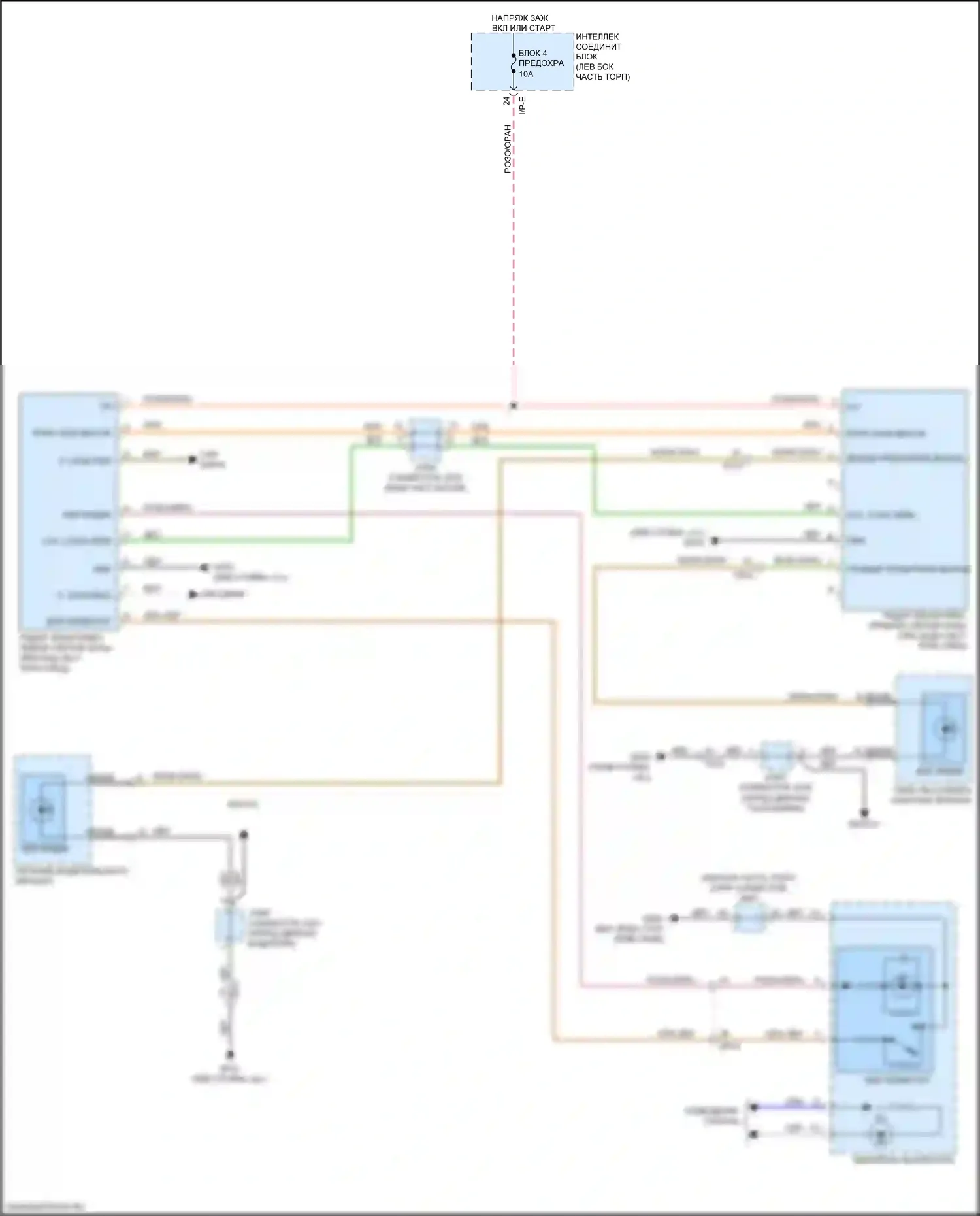 Cerato Kia III рестайлинг (2016-2021): Электросхема информационной системы в слепой зоне 