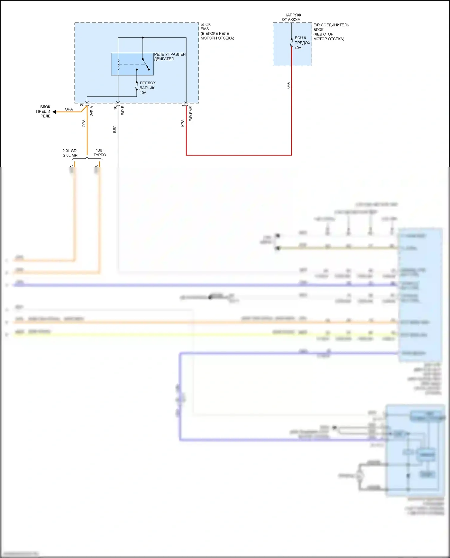 Cerato Kia III рестайлинг (2016-2021): Электросхема вентилятора охлаждения (2 из 2) 