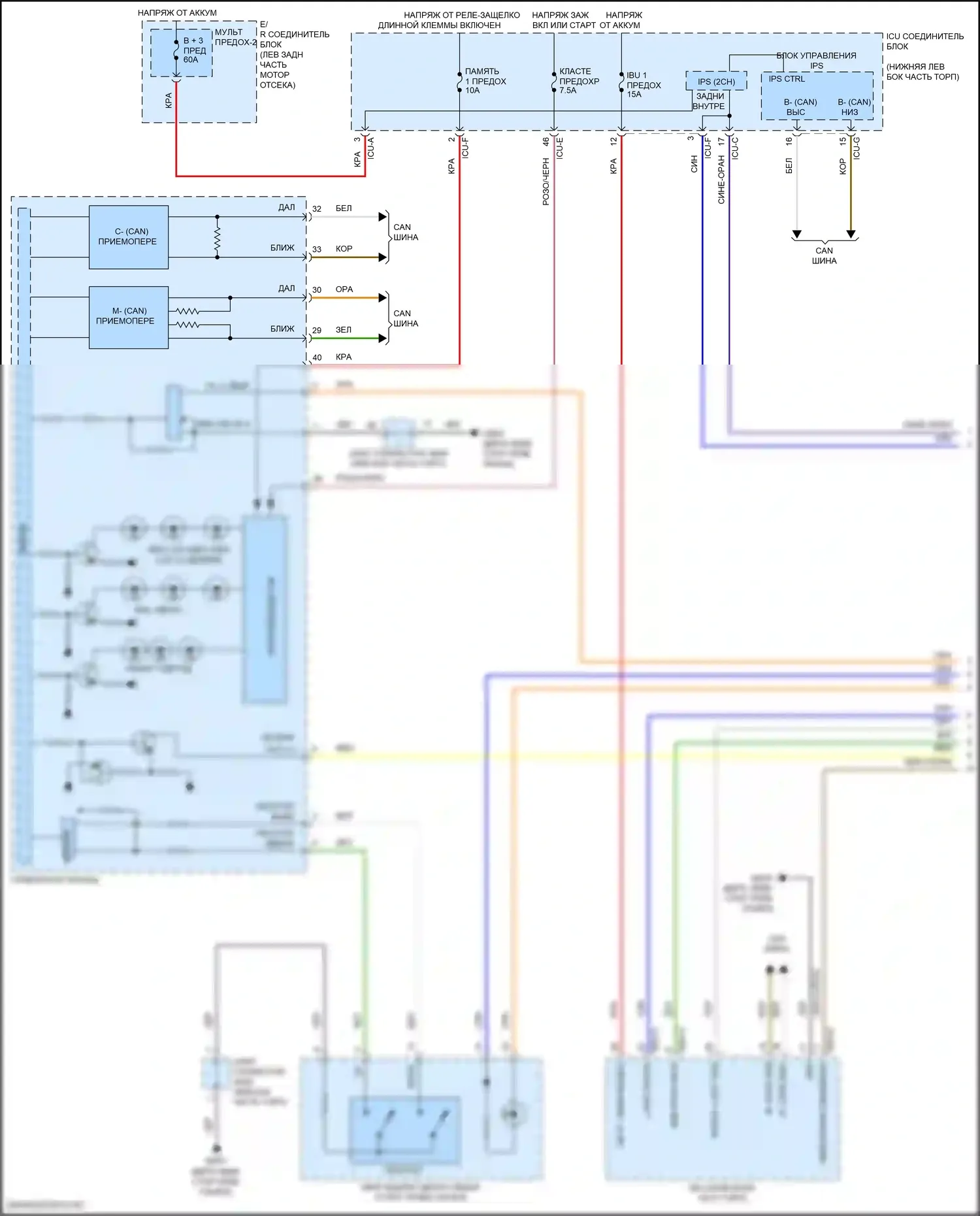Cerato Kia IV рестайлинг (2021-2024): Электросхема подсветки приборной панели (1 из 4) 