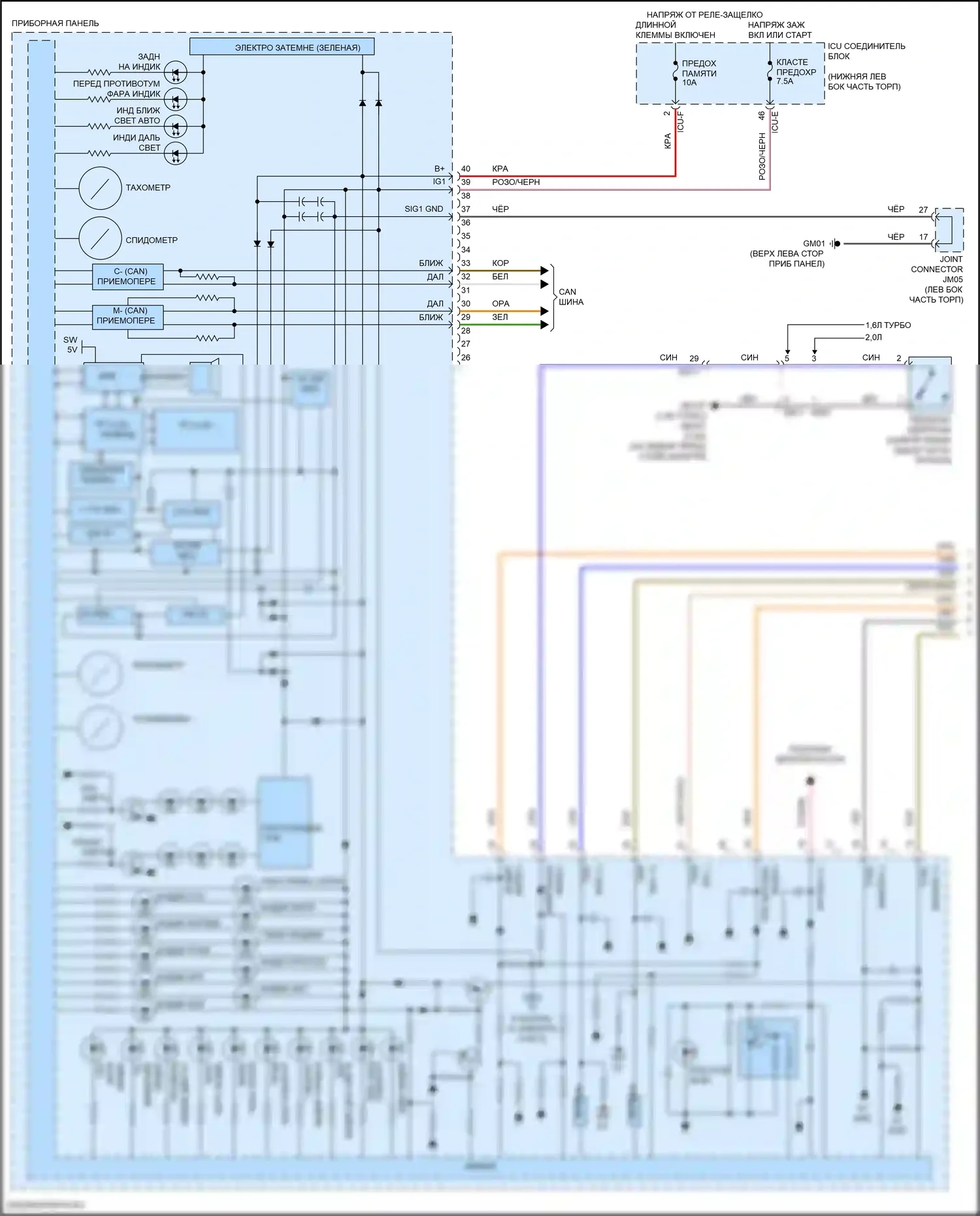 Cerato Kia IV рестайлинг (2021-2024): Электросхема приборной панели, tft lcd (1 из 3) 