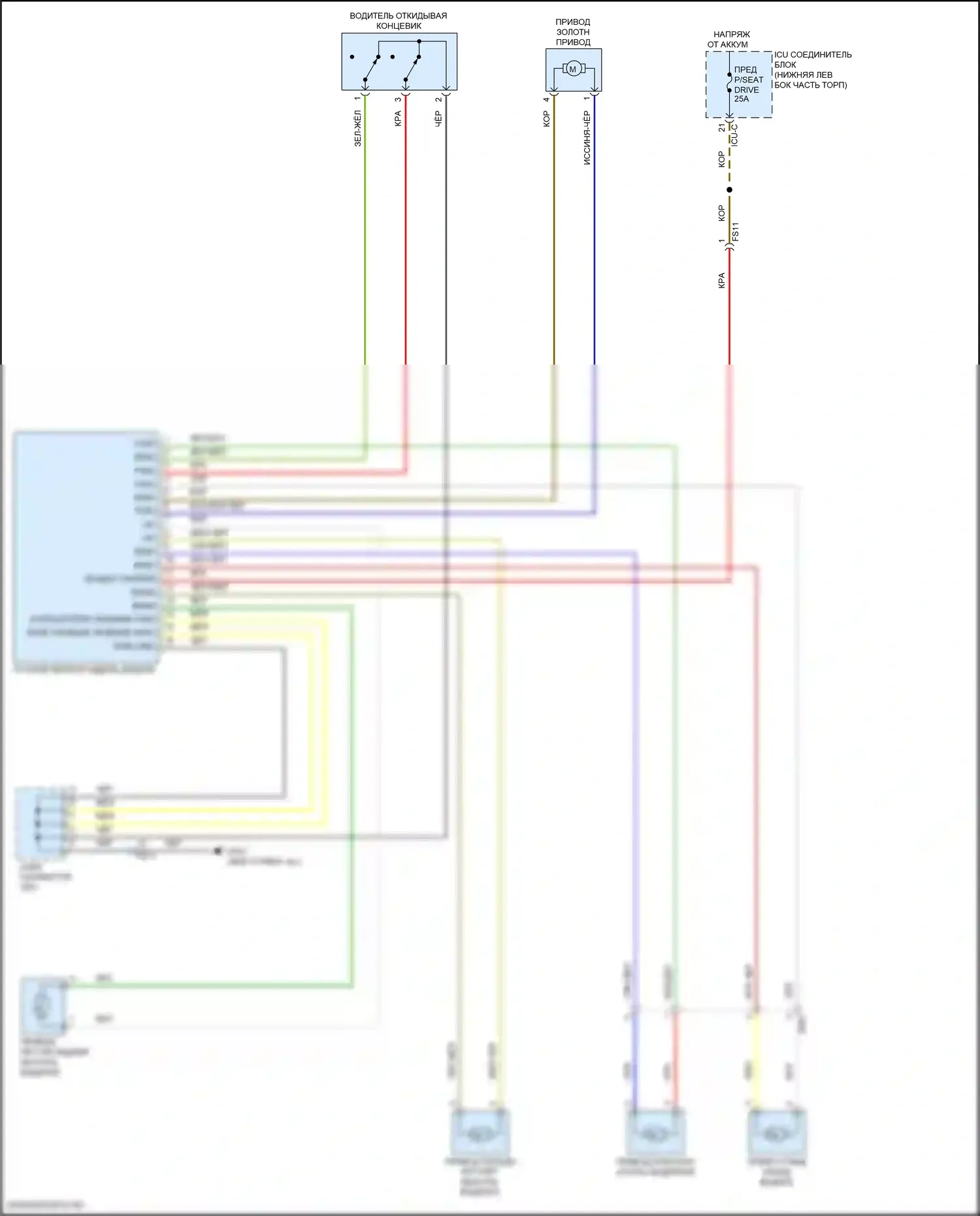 Cerato Kia IV рестайлинг (2021-2024): Электросхема силового сиденья 