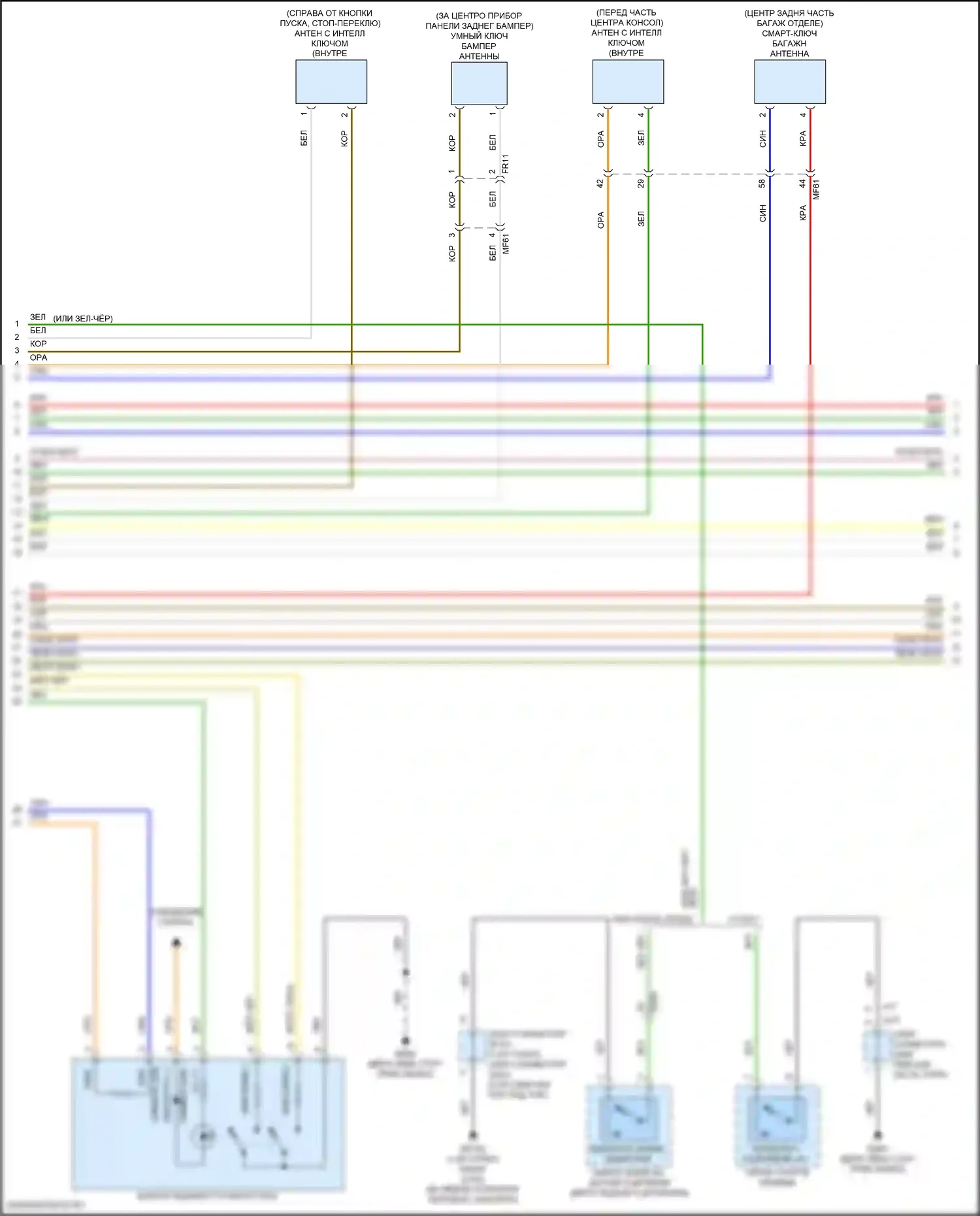 Cerato Kia IV рестайлинг (2021-2024): Электросхема иммобилайзера, с интеллектуальной системой ключей (2 из 3) 