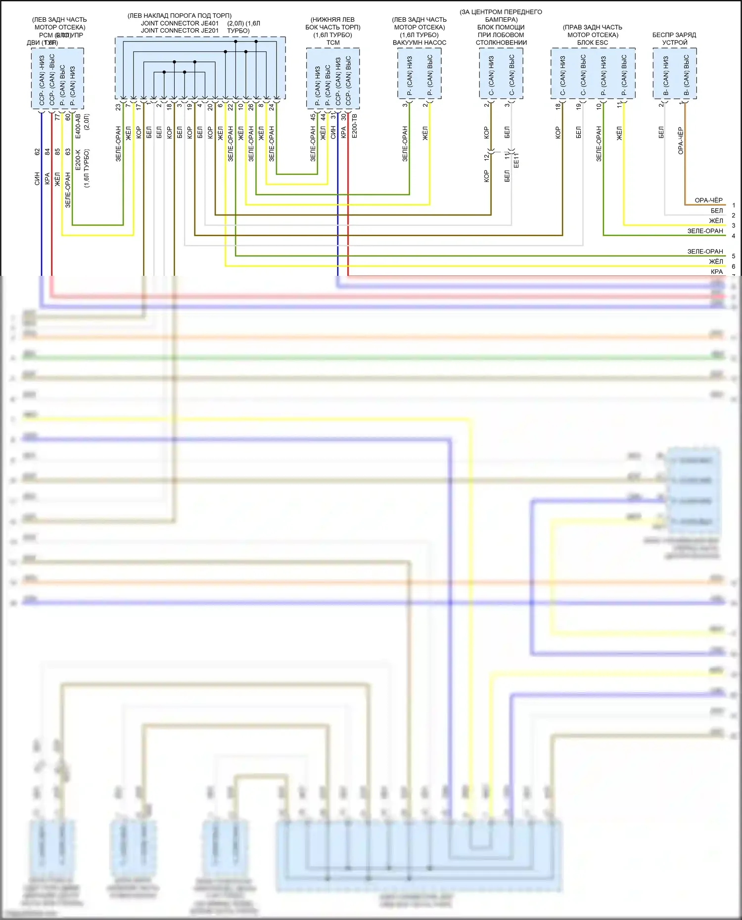 Cerato Kia IV (2018-2022): Can шина электросхема (2 из 3) 