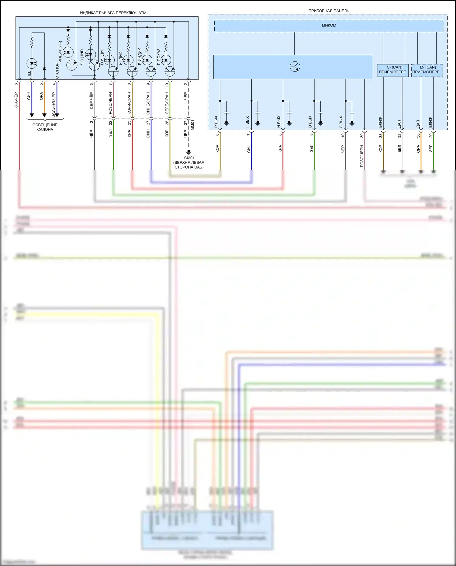 Cerato Kia IV (2018-2022): 1,6л турбо, электросхема коробки передач (2 из 3) 
