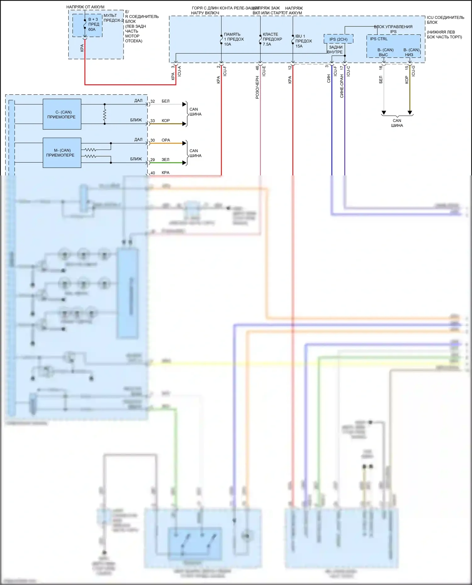 Cerato Kia IV (2018-2022): Электросхема подсветки приборной панели (1 из 4) 
