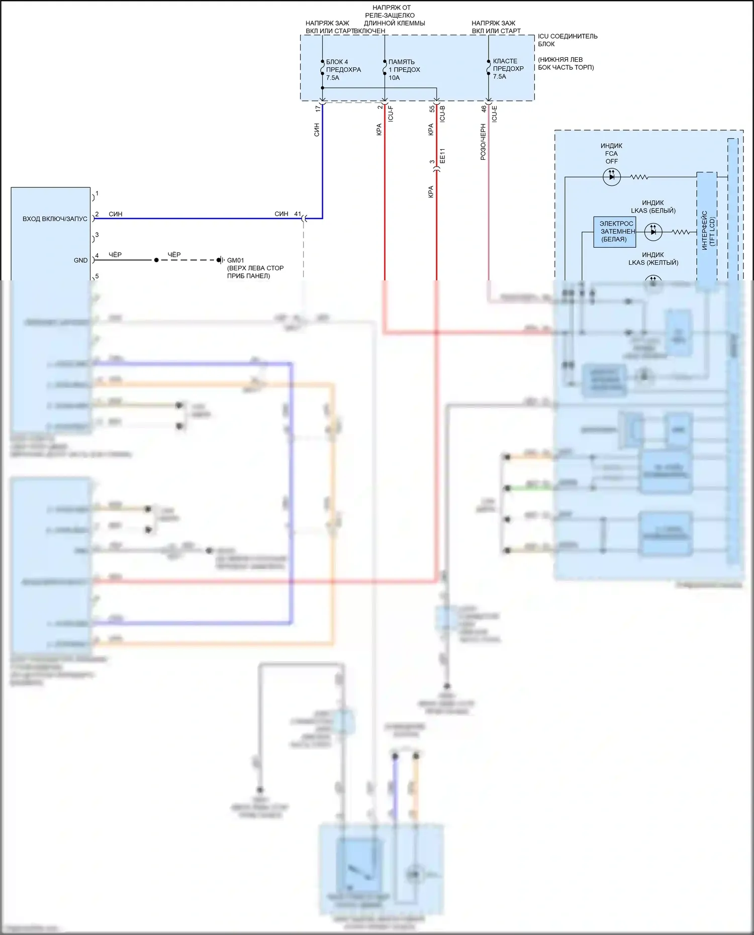 Cerato Kia IV (2018-2022): Электросхема помощи в удержании полосы движения 