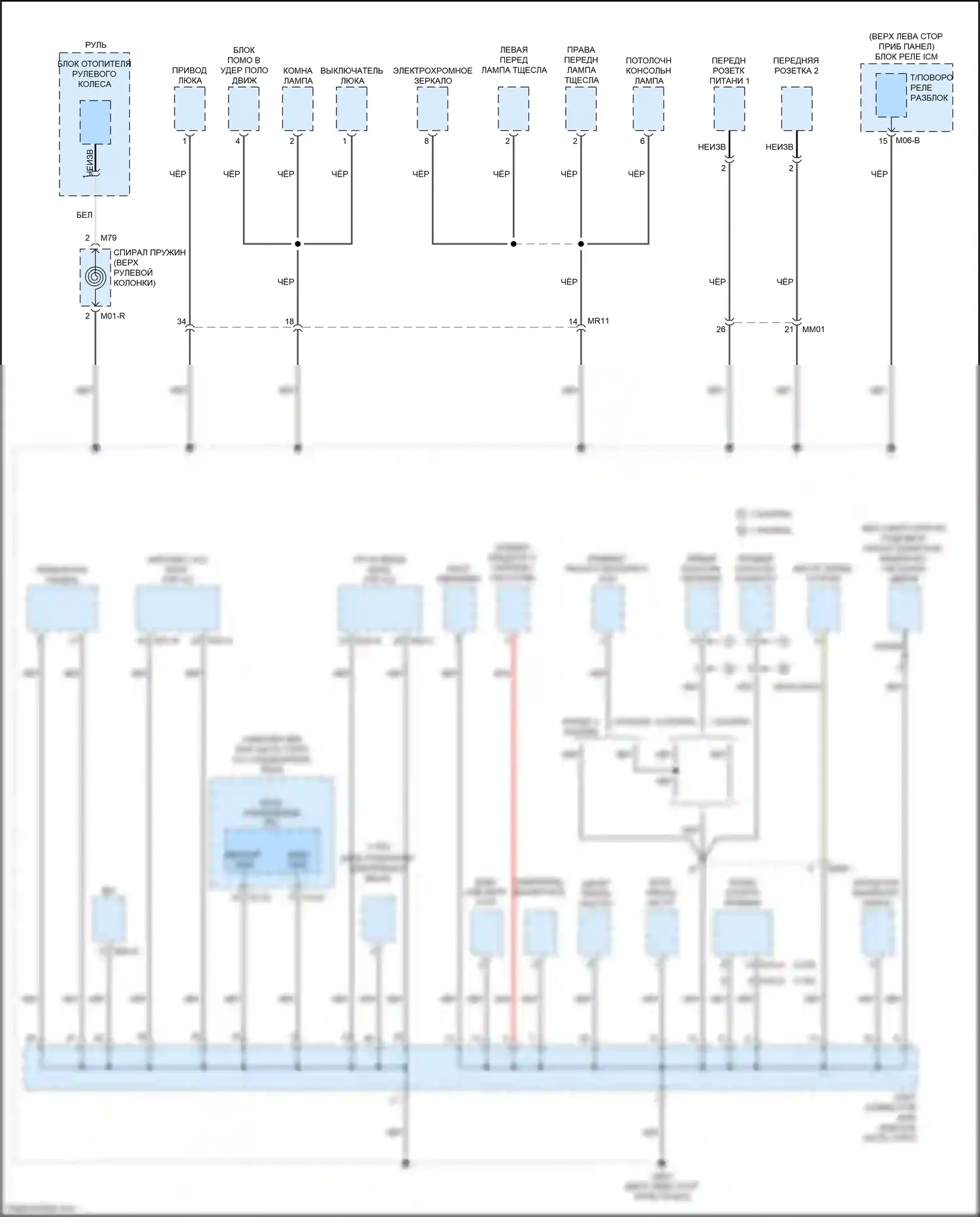 Cerato Kia IV (2018-2022): Электросхема точек подключения масс (1 из 5) 