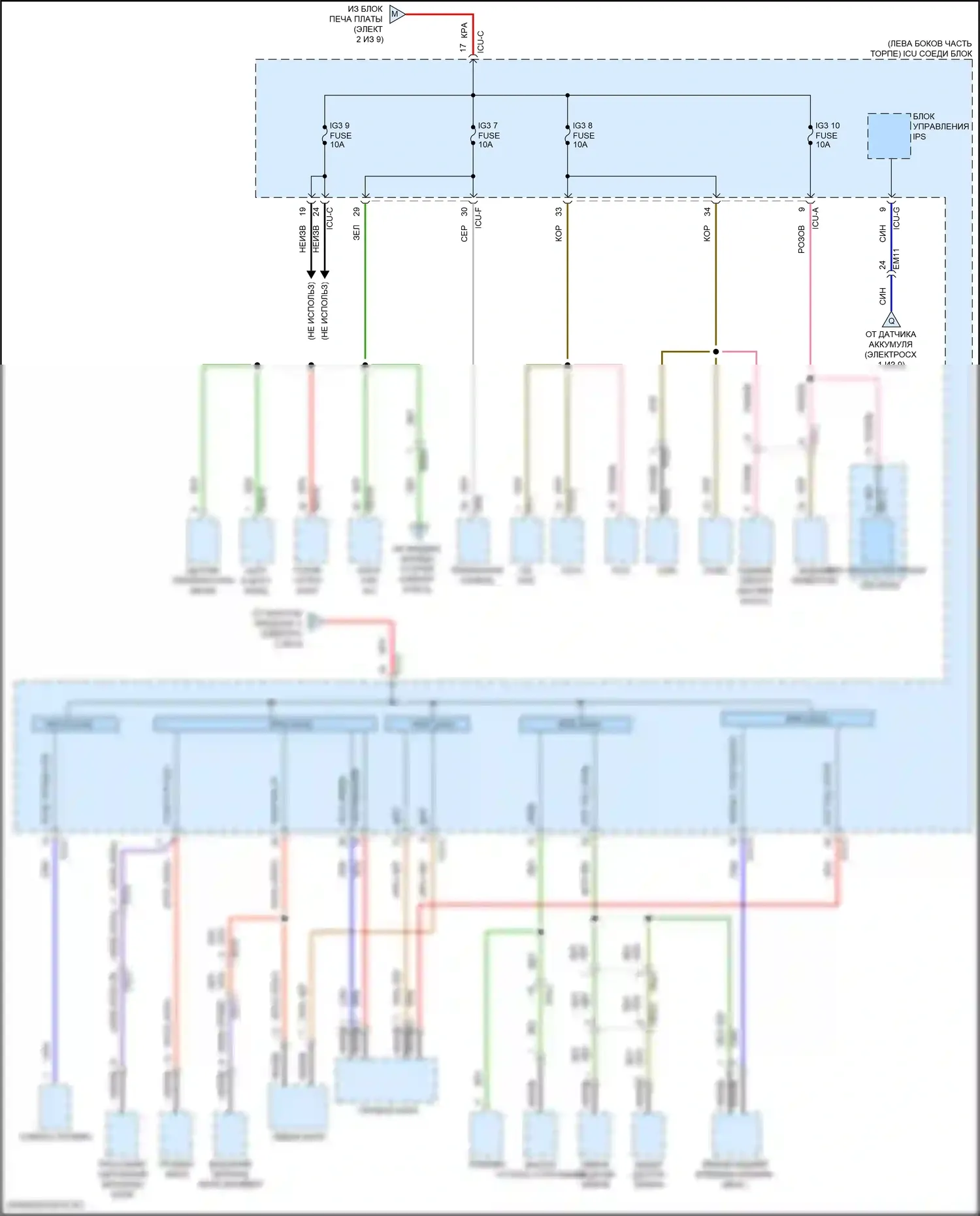 EV6 Kia I (2021-2024): Электросхема блока предохранителей реле (6 из 9) 
