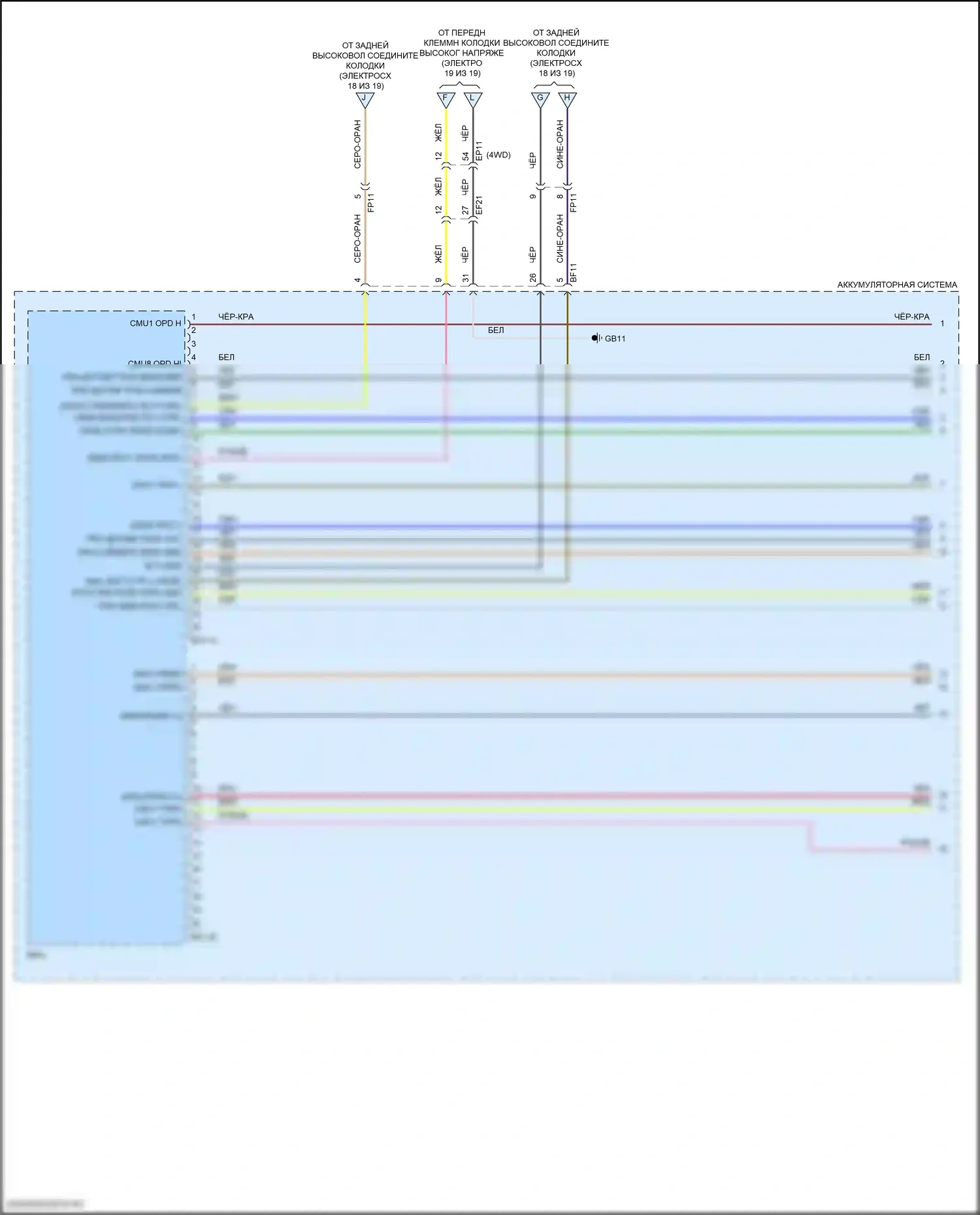EV6 Kia I (2021-2024): Электросхема электрическая двигателя, стандартная (1 из 19) 