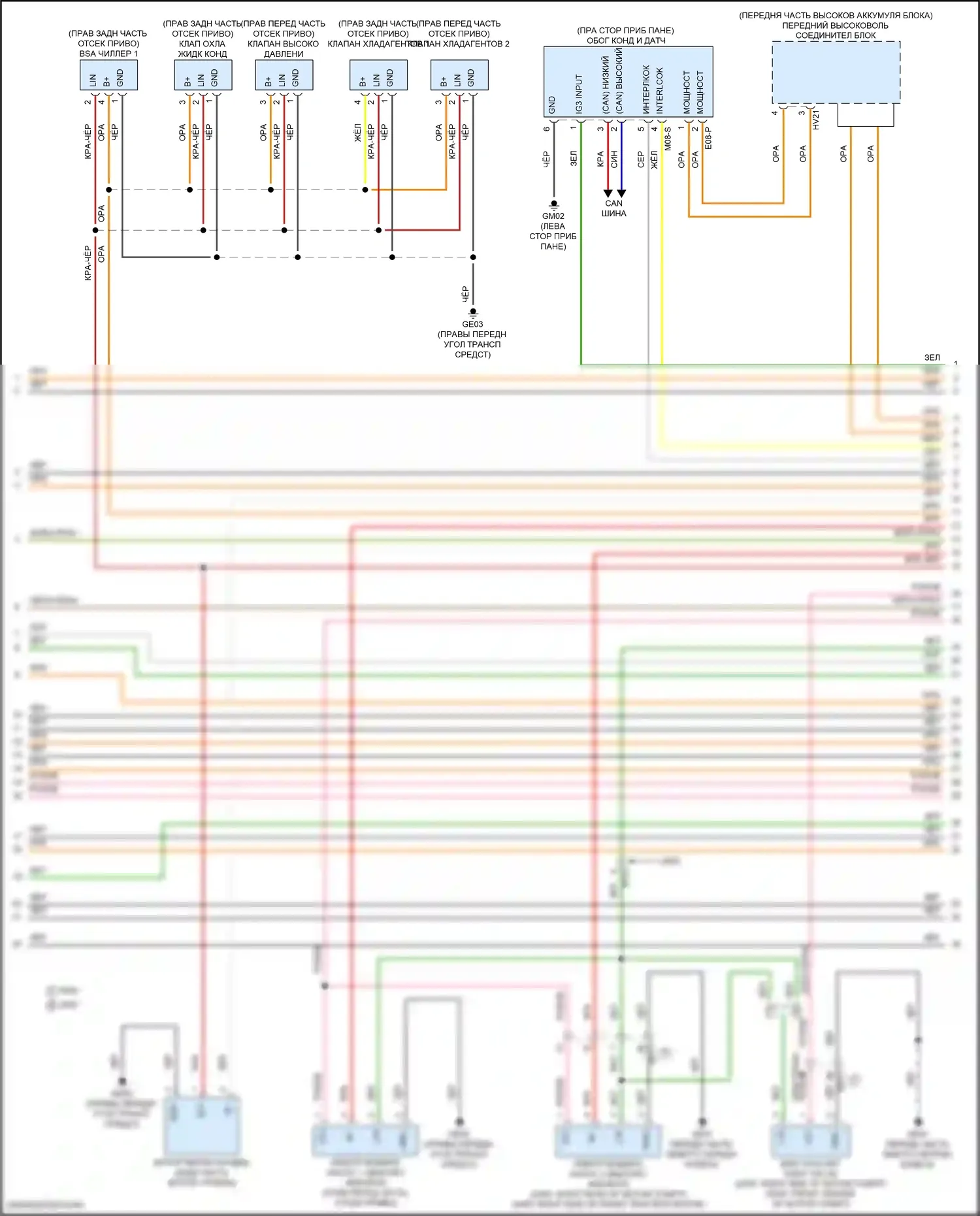 EV6 Kia I (2021-2024): Электросхема климат контроля (3 из 7) 