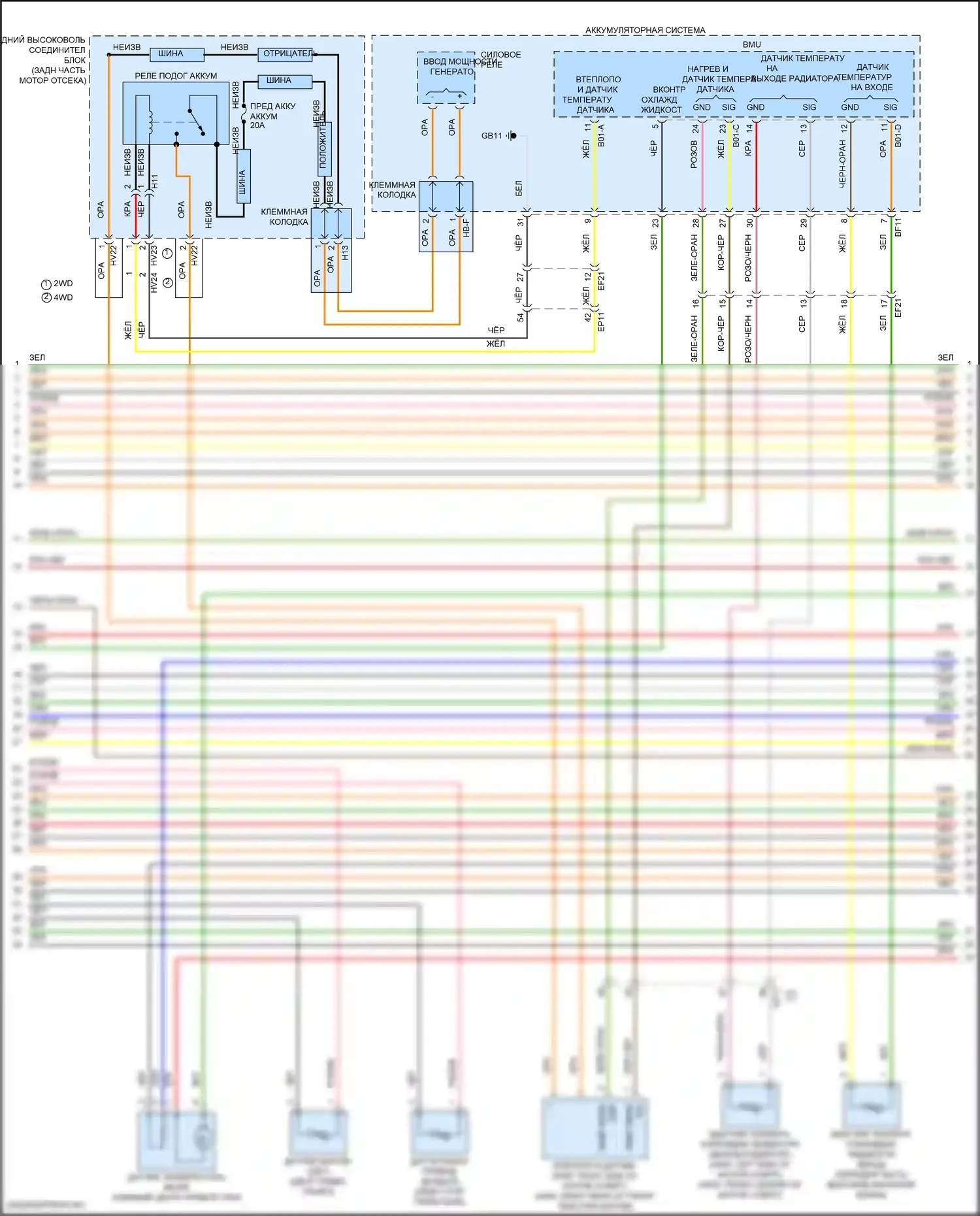 EV6 Kia I (2021-2024): Электросхема климат контроля (5 из 7) 