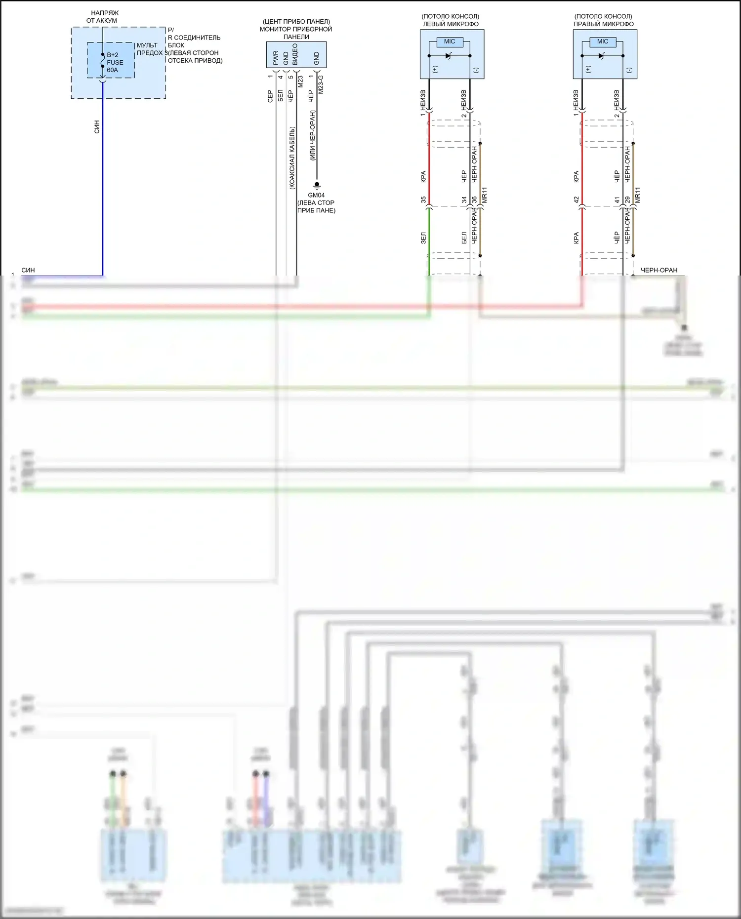 EV6 Kia I (2021-2024): Электросхема магнитолы, с усилителем (2 из 7) 