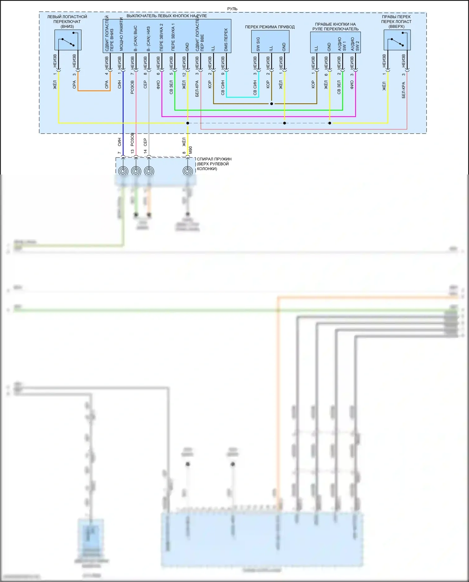 EV6 Kia I (2021-2024): Электросхема магнитолы, с усилителем (3 из 7) 