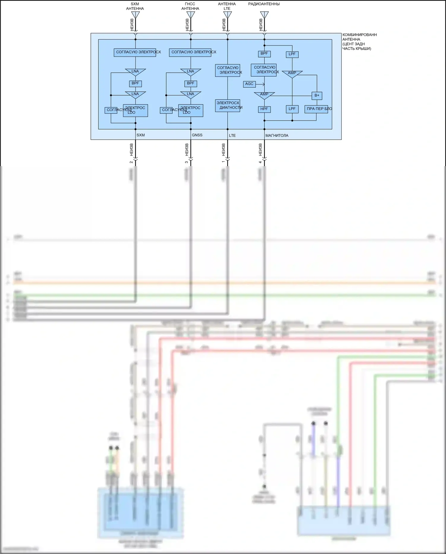 EV6 Kia I (2021-2024): Электросхема магнитолы, с усилителем (4 из 7) 