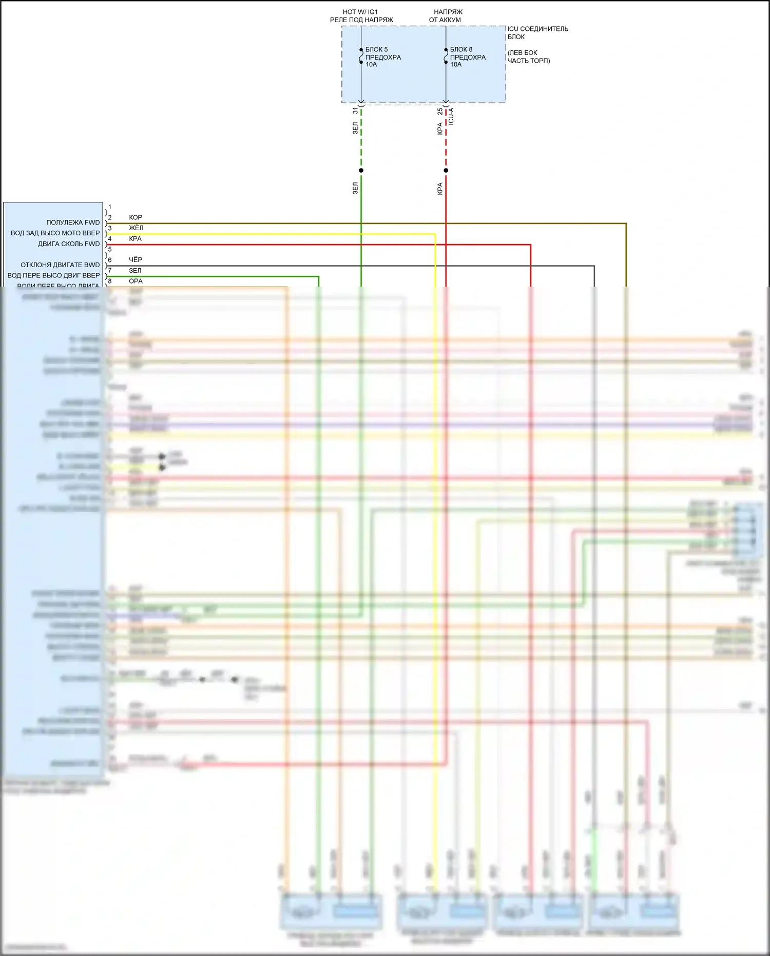 EV6 Kia I (2021-2024): Электросхема сиденья памяти, с релаксацией (1 из 2) 