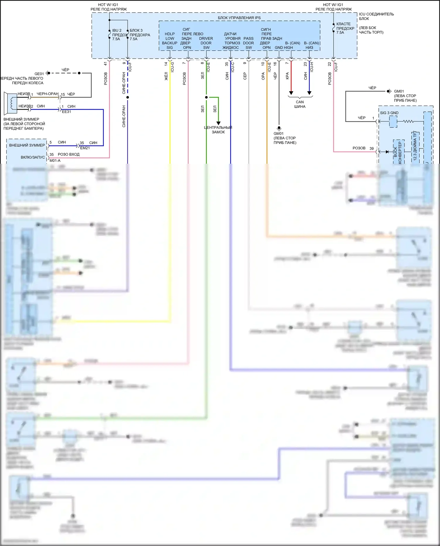 EV6 Kia I (2021-2024): Электросхема утора 