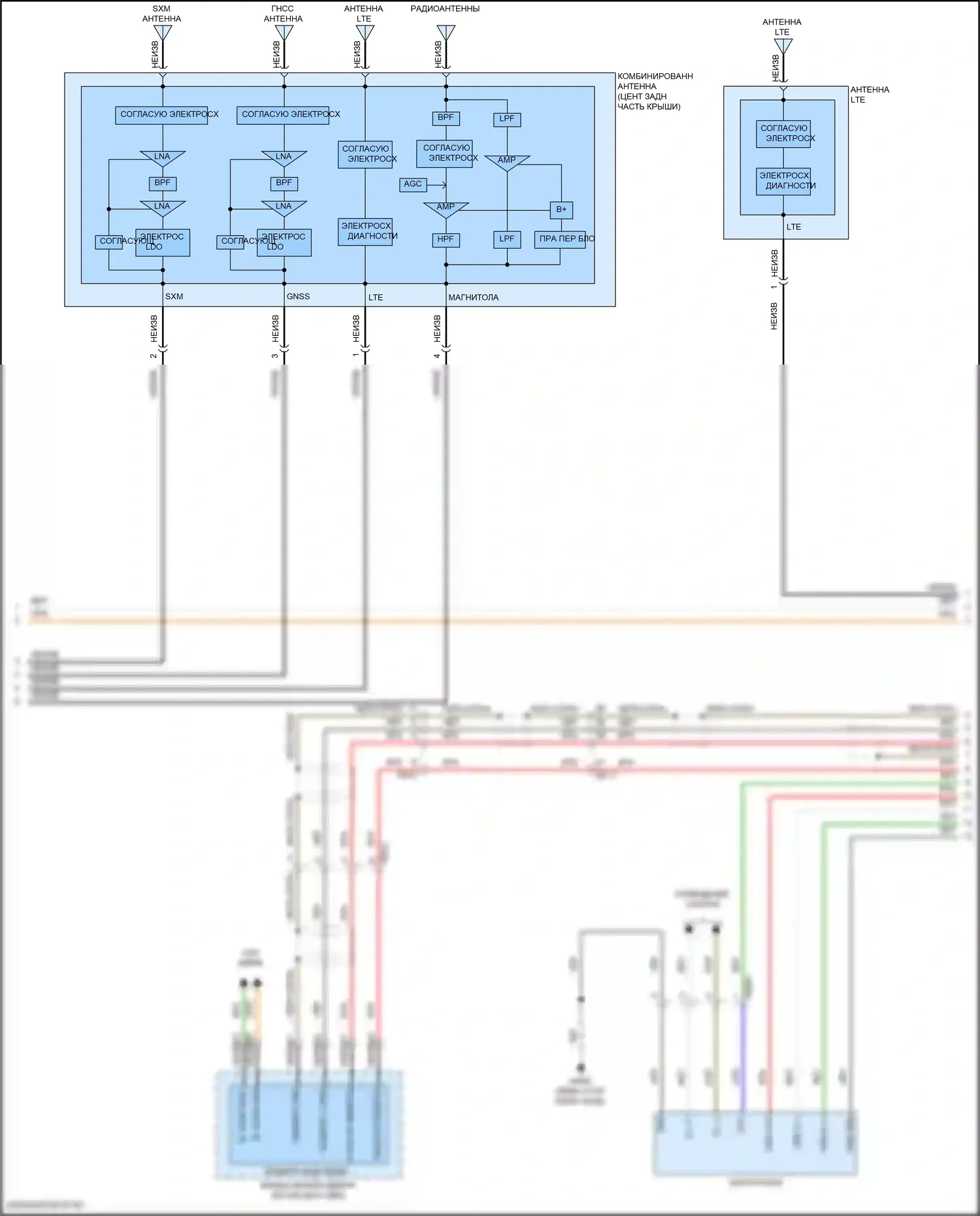 EV6 Kia I (2021-2024): Электросхема навигации, без усилителя (4 из 5) 