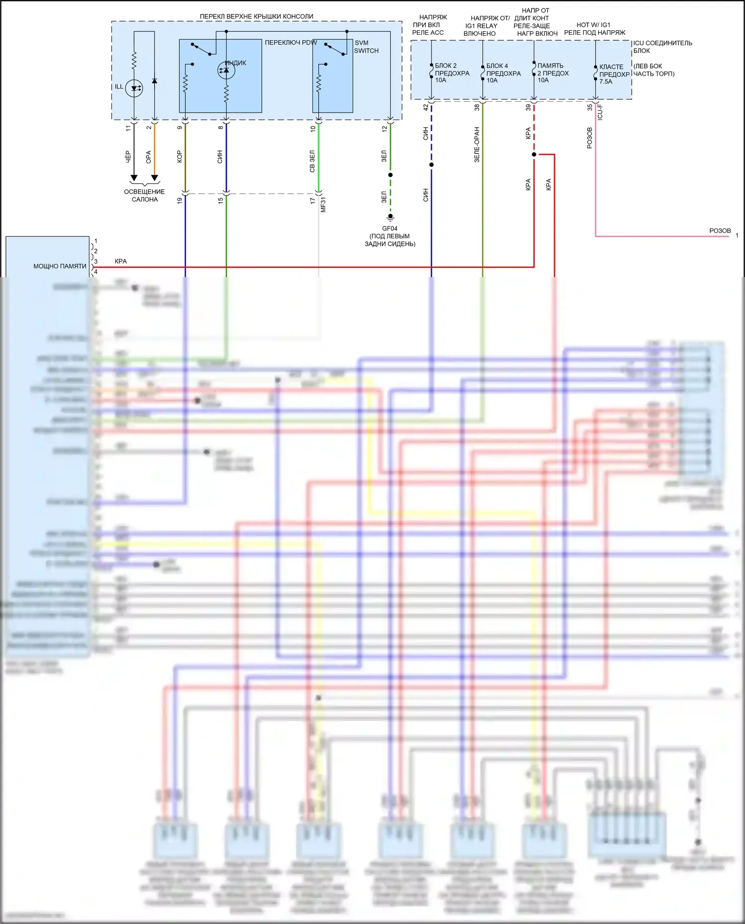 EV6 Kia I (2021-2024): Электросхема парктроника, с adas (1 из 2) 