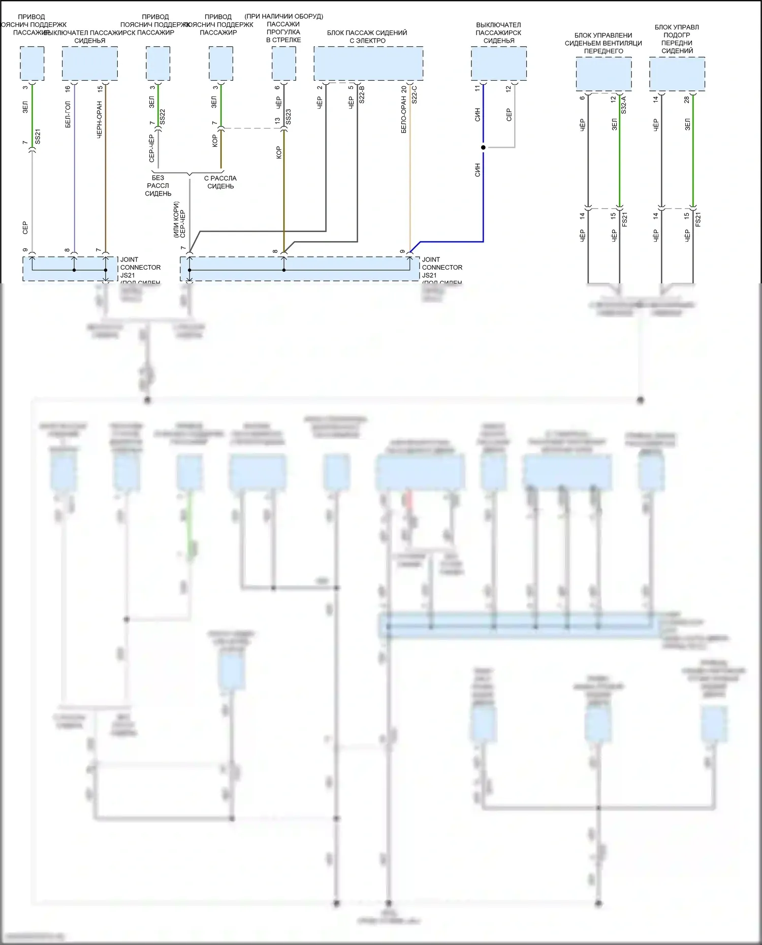 EV6 Kia I (2021-2024): Электросхема разводки массы (5 из 7) 
