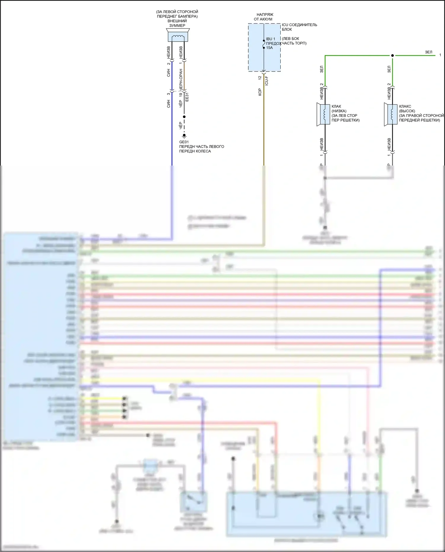 EV6 Kia I (2021-2024): Электросхема центрального замка (1 из 5) 