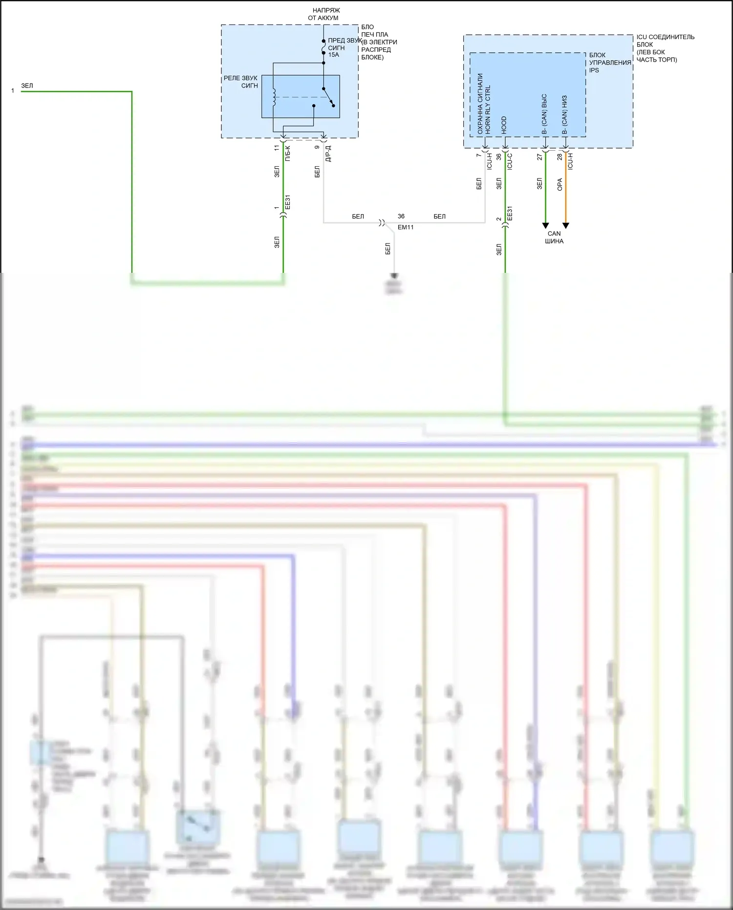 EV6 Kia I (2021-2024): Электросхема центрального замка (2 из 5) 