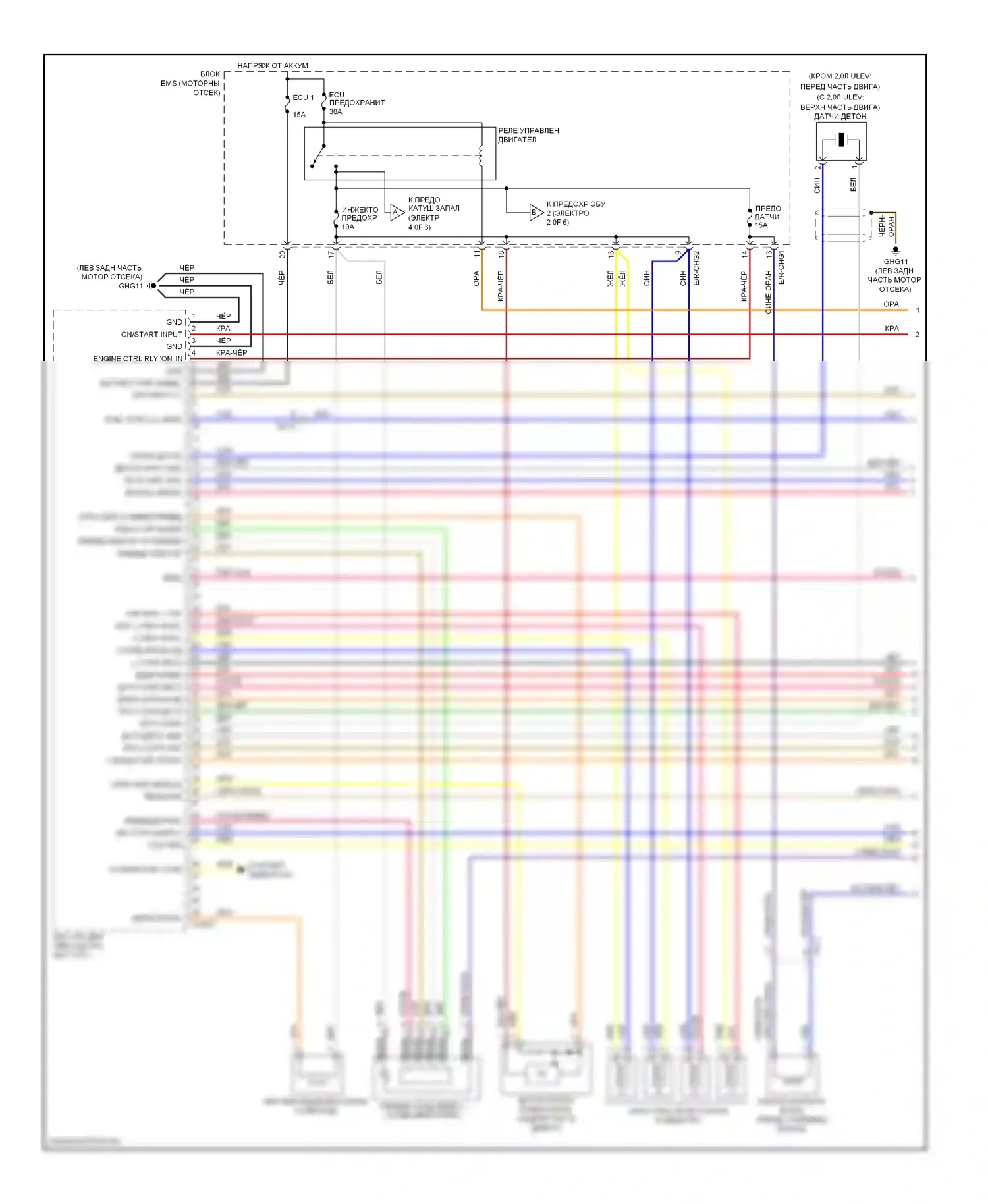 Forte Kia I (2008-2013): Электросхема двигателя 2.0l (1 из 6) 