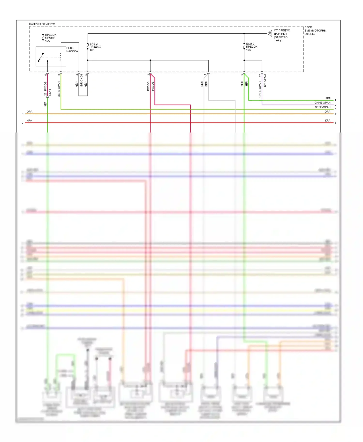 Forte Kia I (2008-2013): Электросхема двигателя 2.4л (2 из 6) 