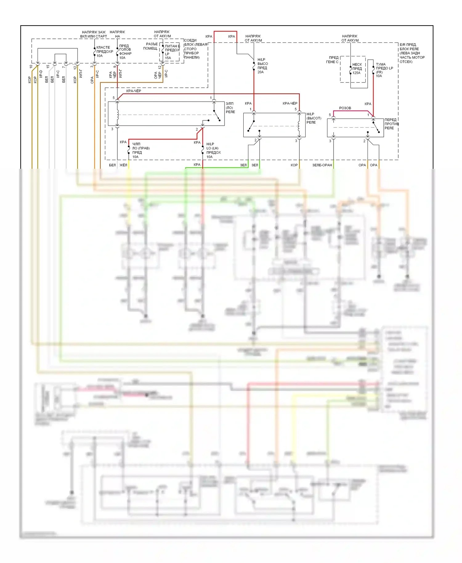 Forte Kia I (2008-2013): Электросхема автоламп 