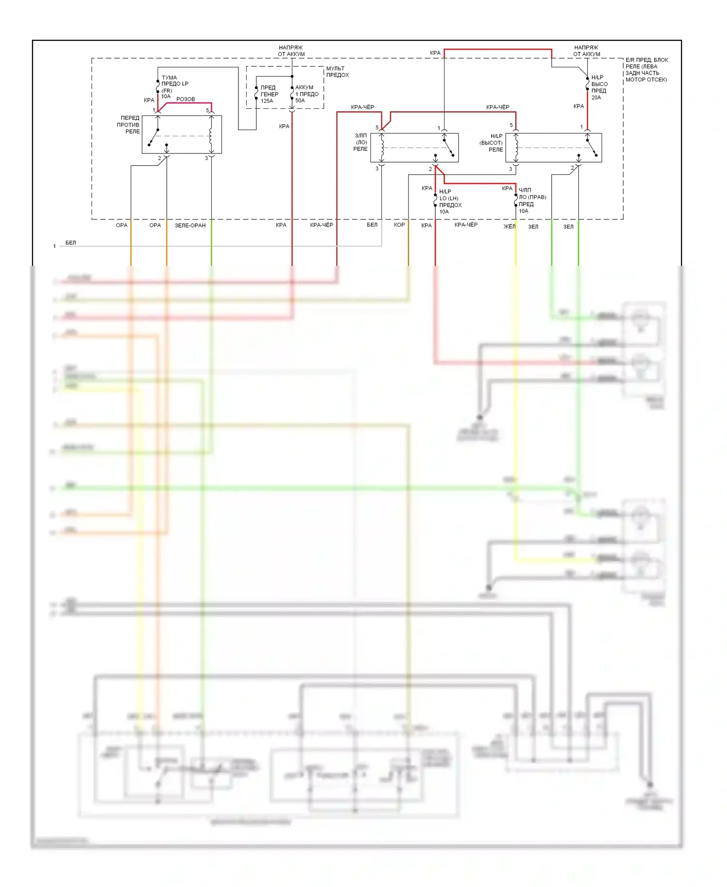 Forte Kia I (2008-2013): Электросхема фар, без дрели (2 из 2) 