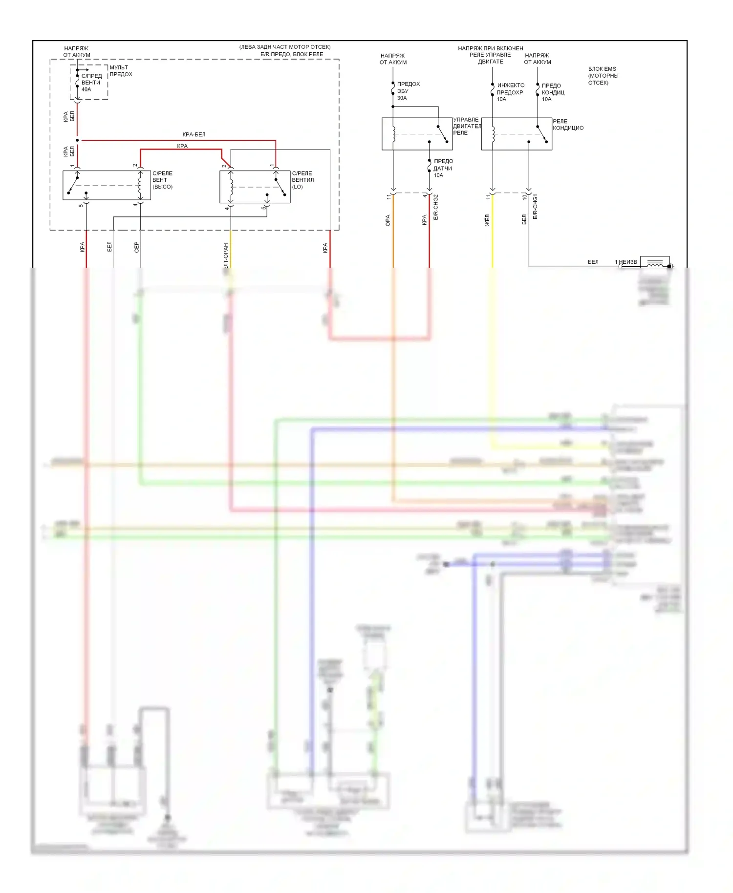 Forte Kia I (2008-2013): Электросхема ручного кондиционера (2 из 2) 