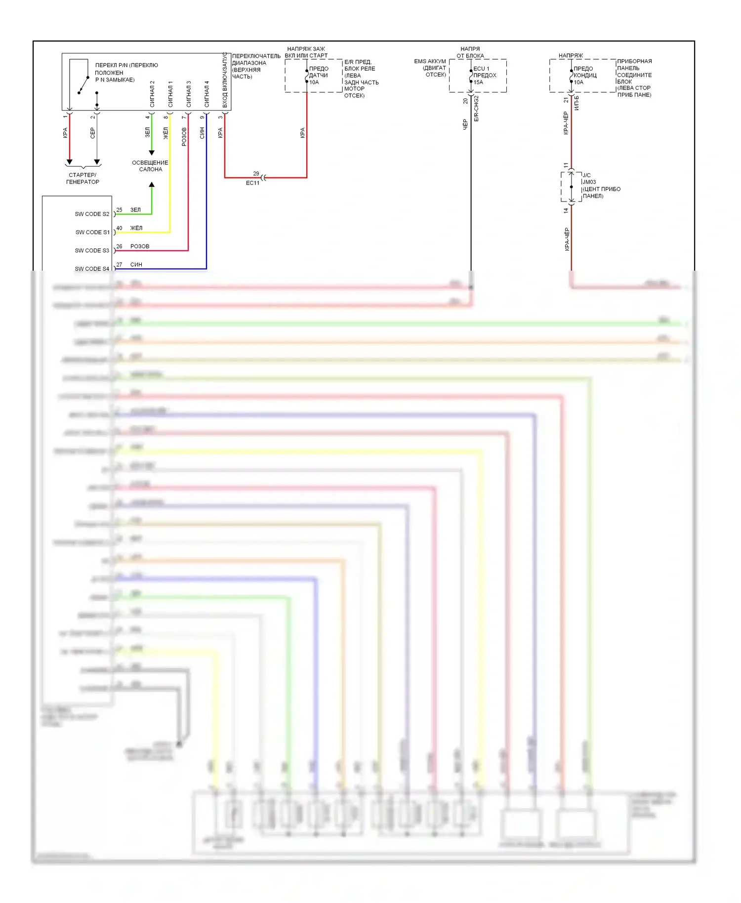 Forte Kia I (2008-2013): Электросхема коробки передач (1 из 2) 