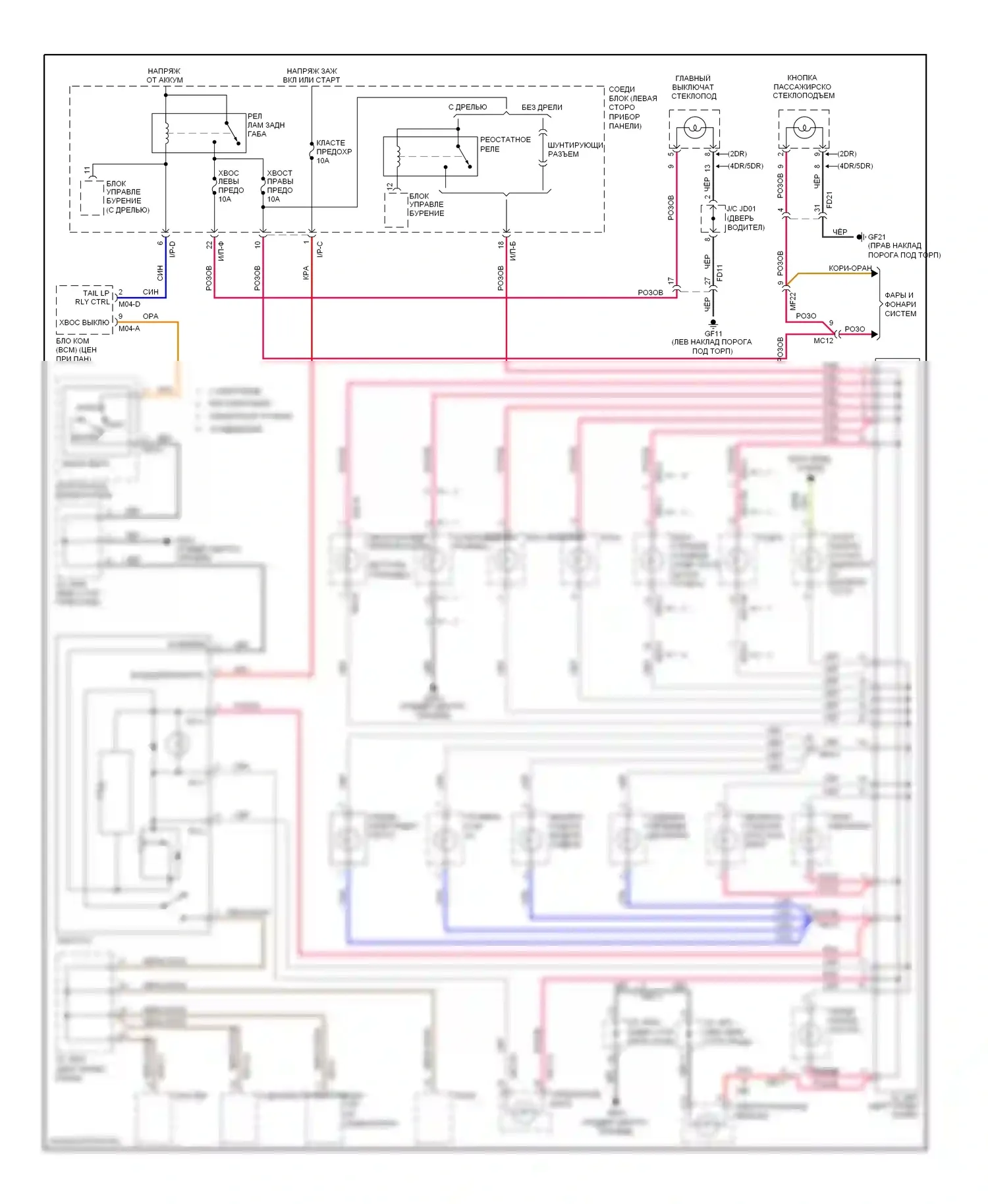 Forte Kia I (2008-2013): Электросхема подсветки приборной панели 