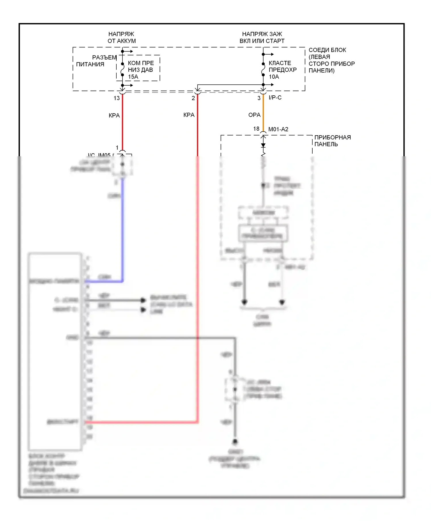 Forte Kia I (2008-2013): Электросхема контроля давления в шинах 