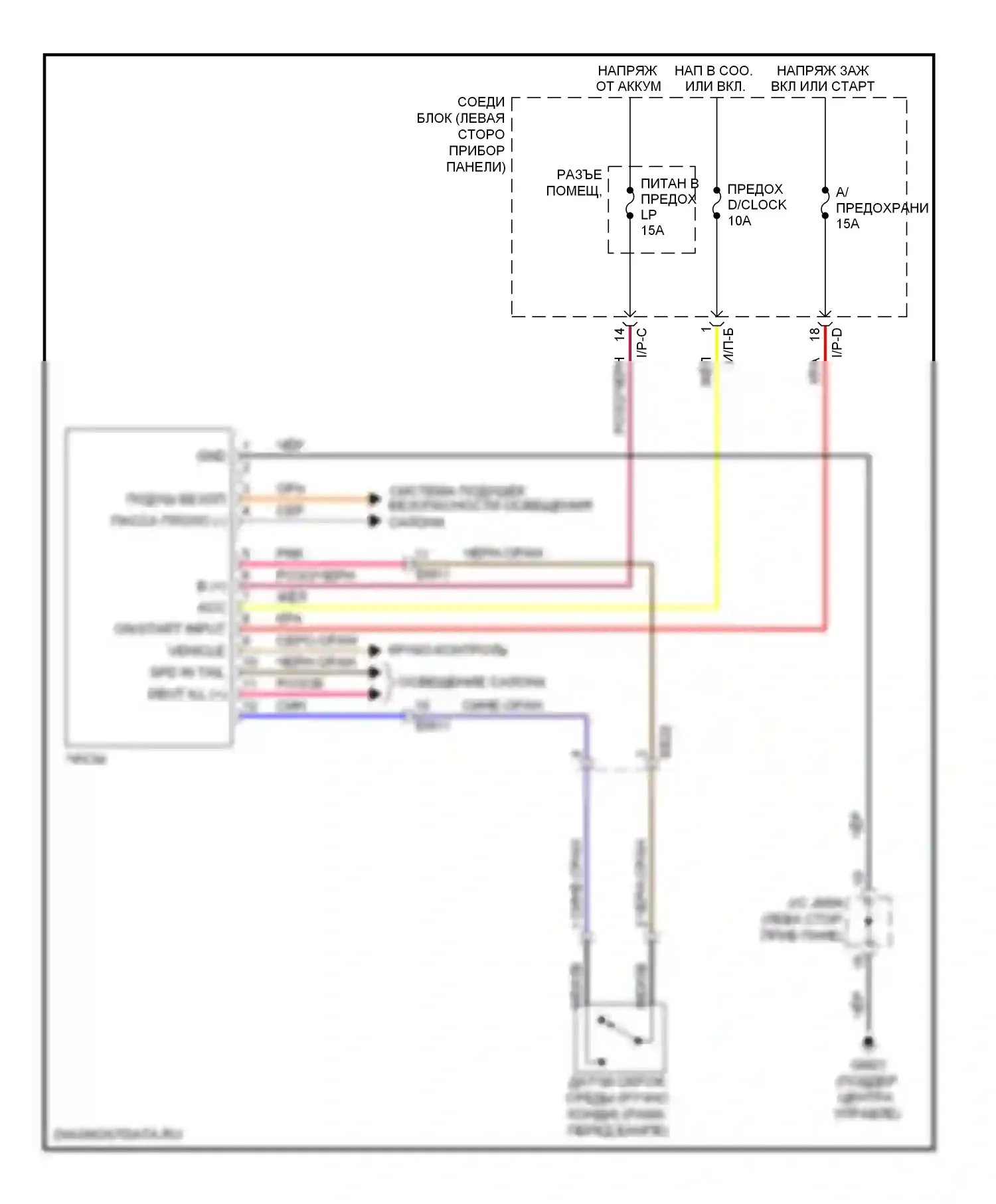 Forte Kia I (2008-2013): Электросхема часов 
