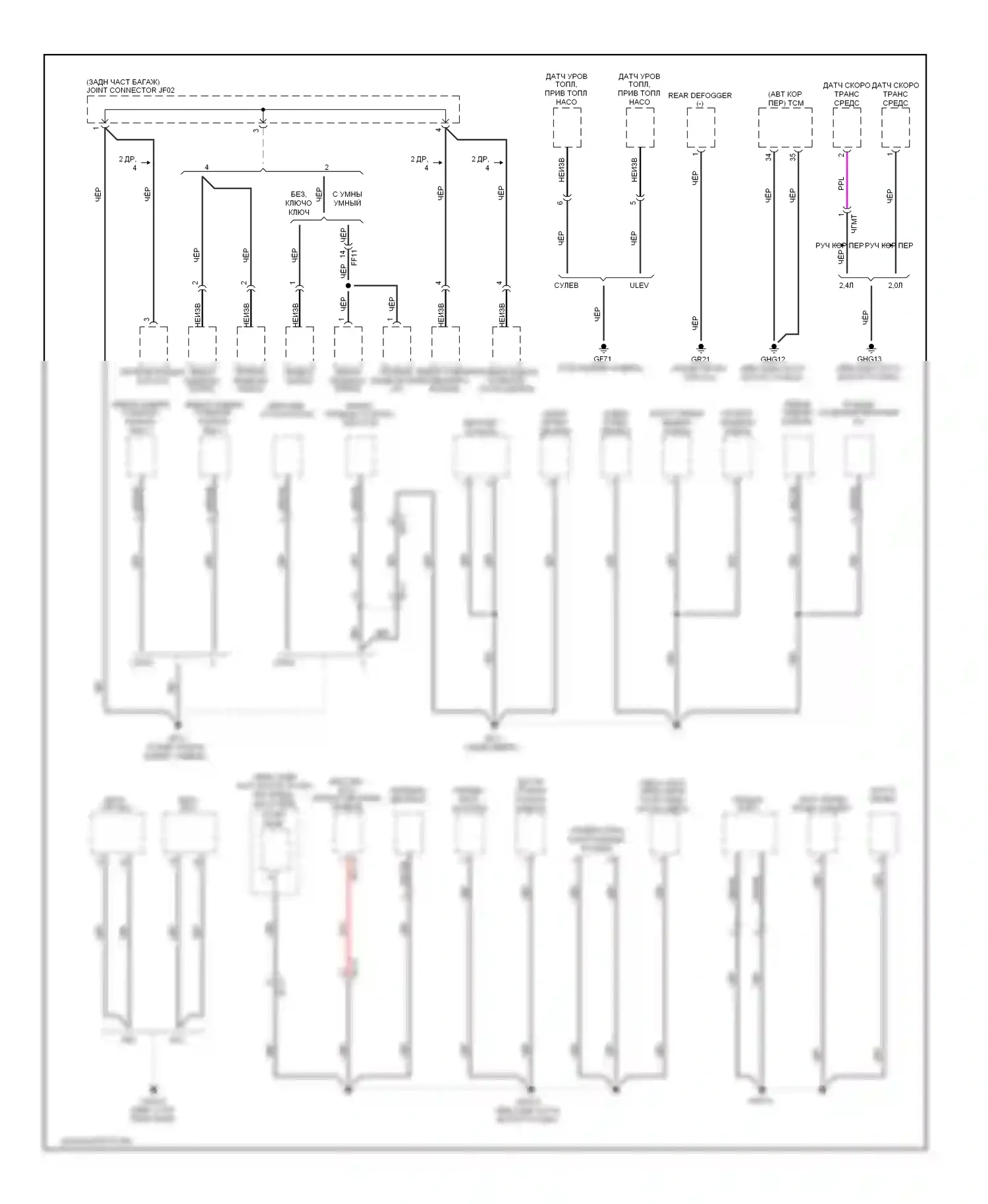 Forte Kia I (2008-2013): Электросхема точек подключения масс (3 из 3) 