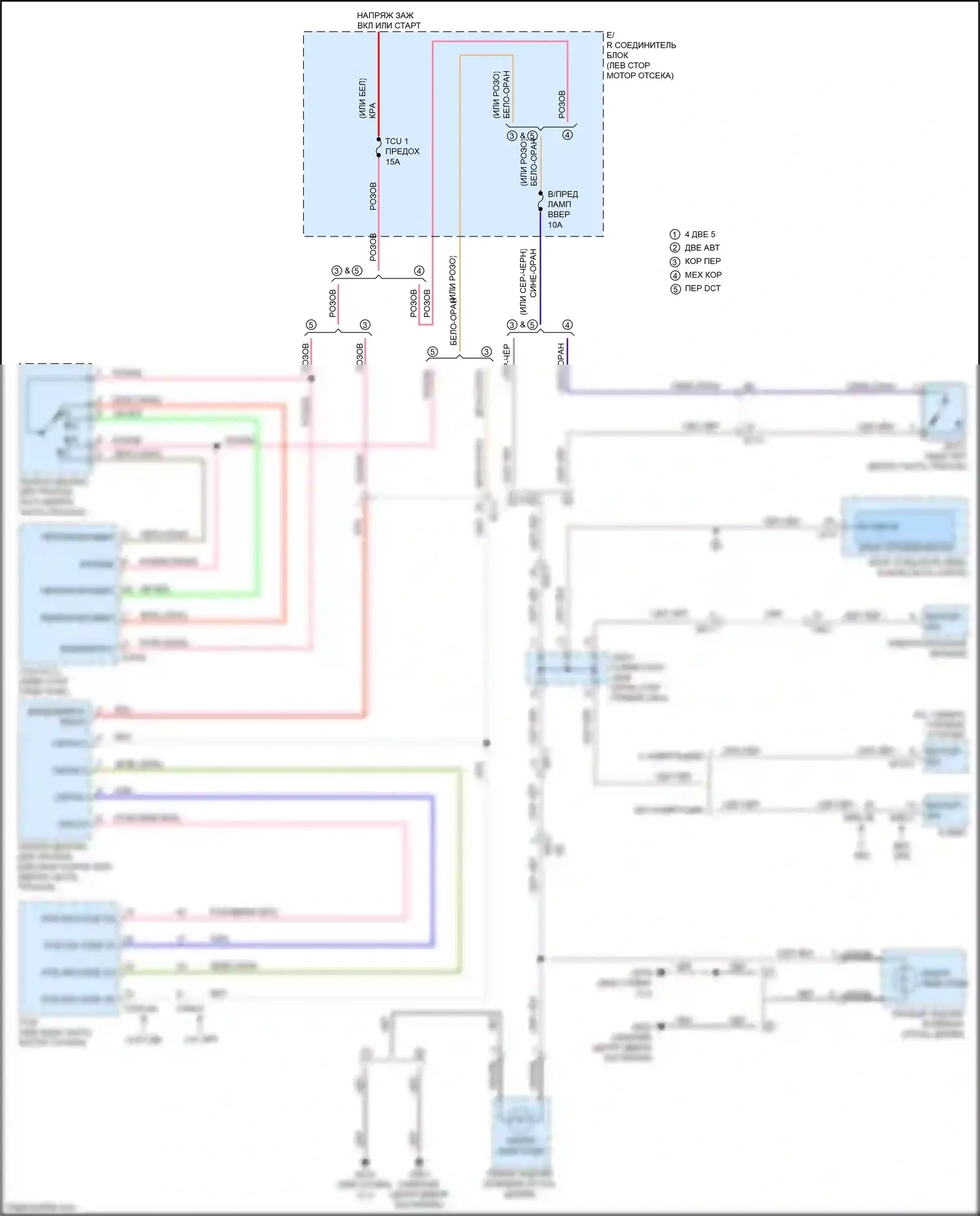 Forte Kia II рестайлинг (2016-2018): Электросхема фонарей заднего хода 