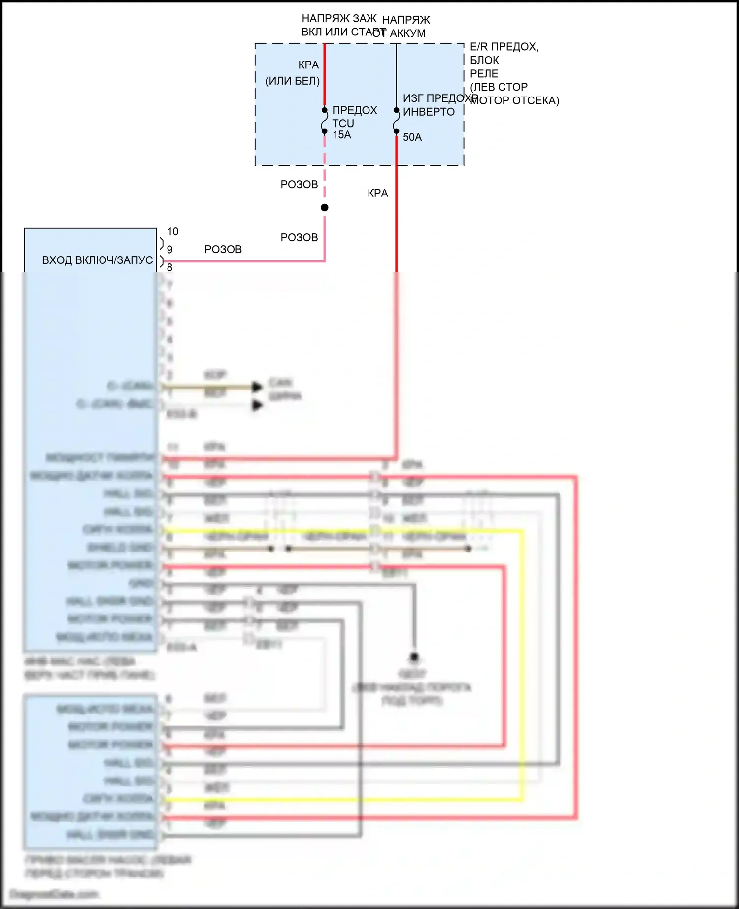 Forte Kia II (2013-2016): Электросхема двигателя 1.6л турбо, электросхема электропроводки масляного насоса 