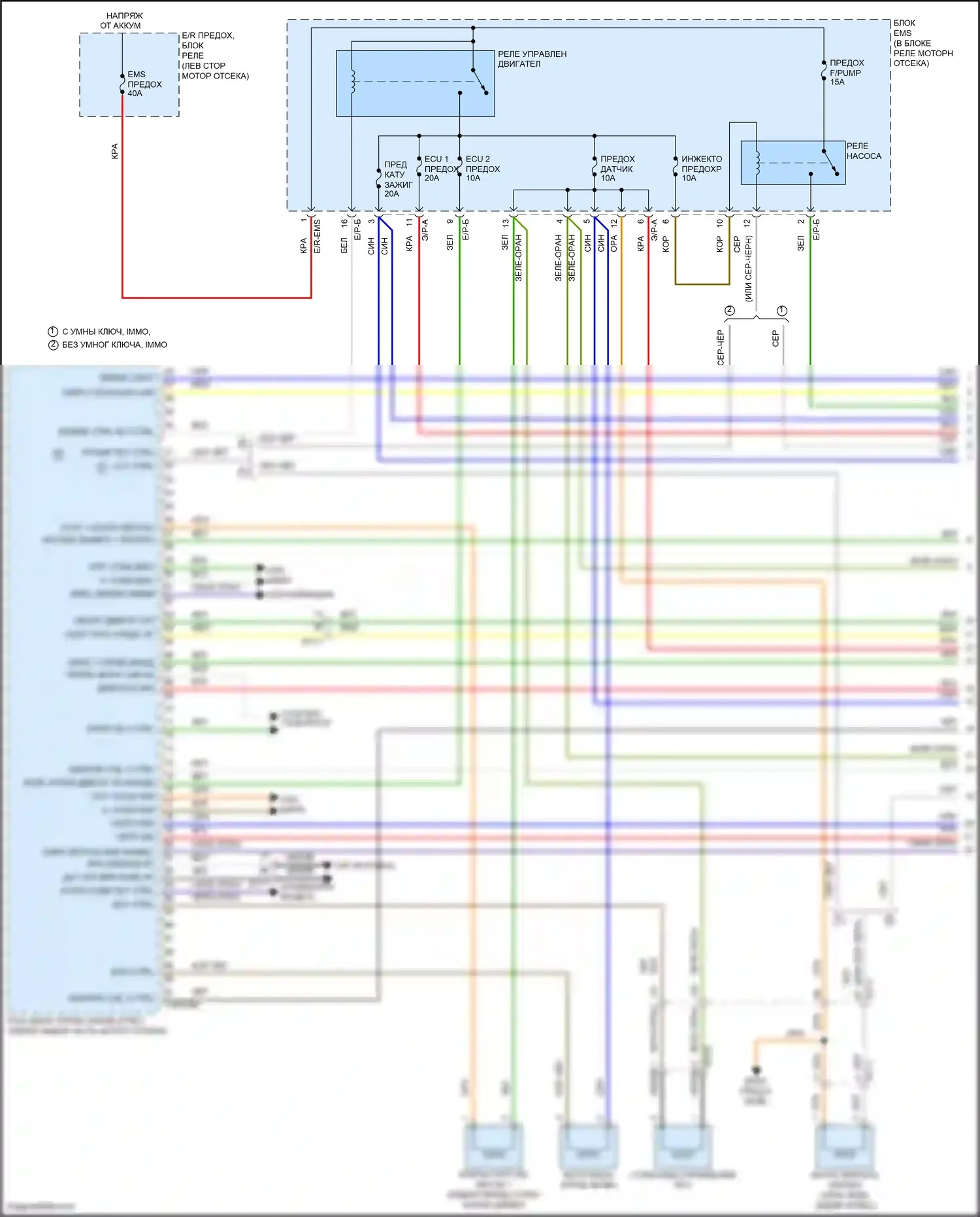 Forte Kia II (2013-2016): Электросхема двигателя 1.6л турбо, электросхема управления mfi, автоматическая коробка передач (1 из 7) 