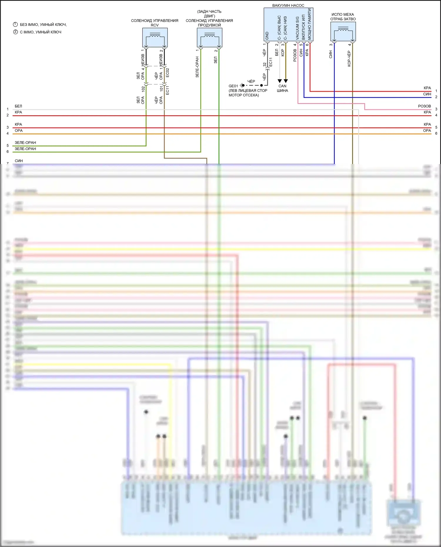Forte Kia II (2013-2016): Электросхема двигателя 1.6л турбо, электросхема управления mfi, ручной коробки передач (5 из 6) 