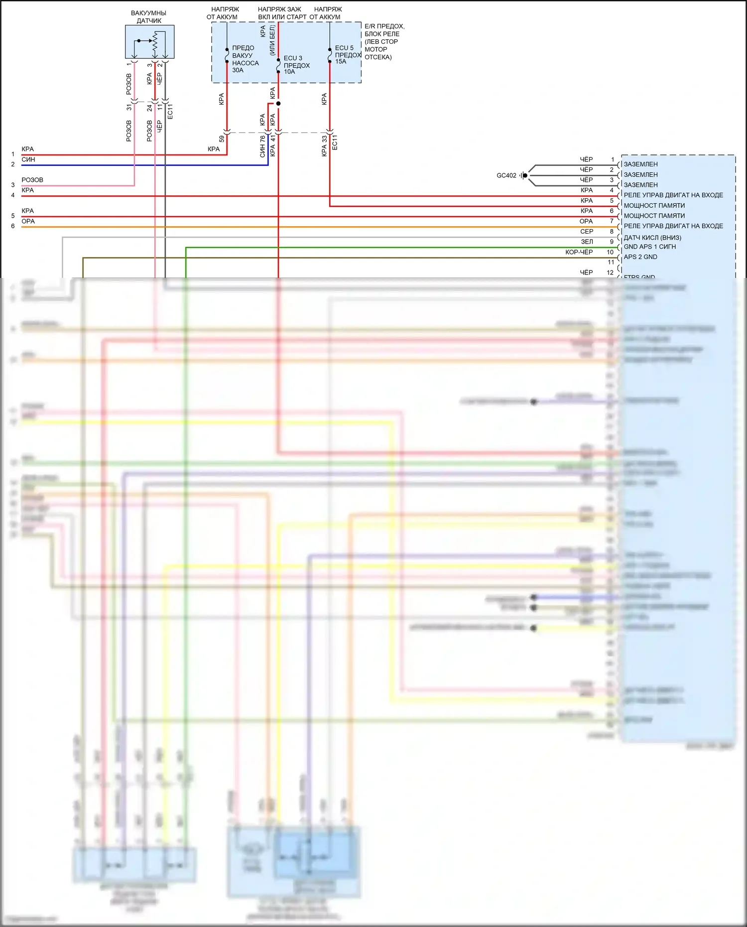 Forte Kia II (2013-2016): Электросхема двигателя 1.6л турбо, электросхема управления mfi, ручной коробки передач (6 из 6) 