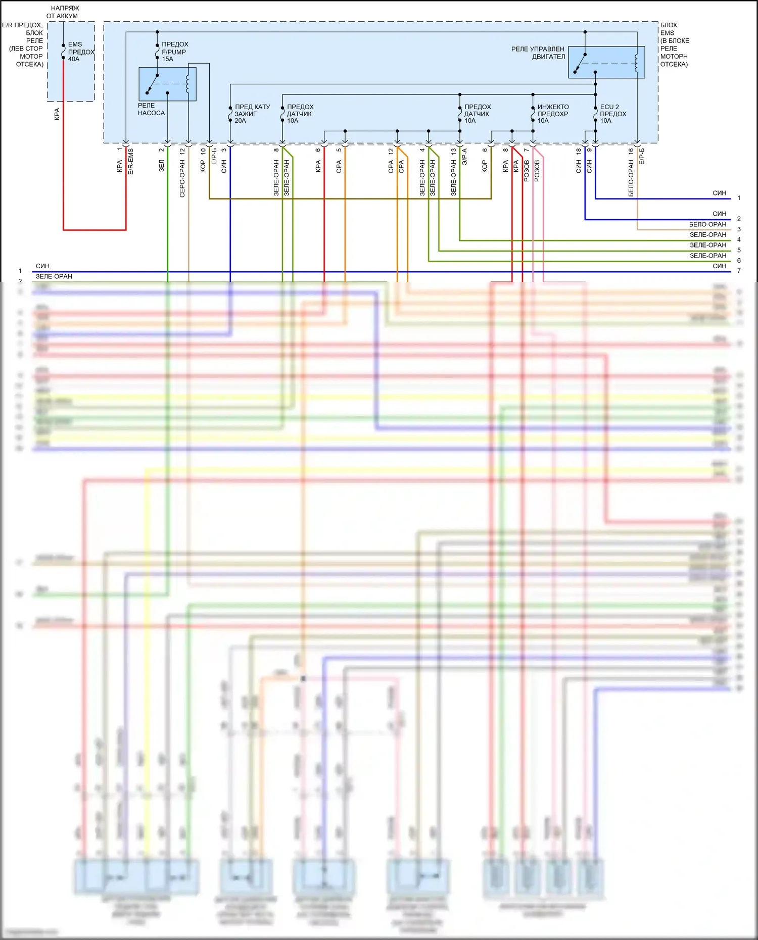 Forte Kia II (2013-2016): Электросхема двигателя 1.8l, электросхема управления mfi, автоматическая коробка передач (4 из 5) 