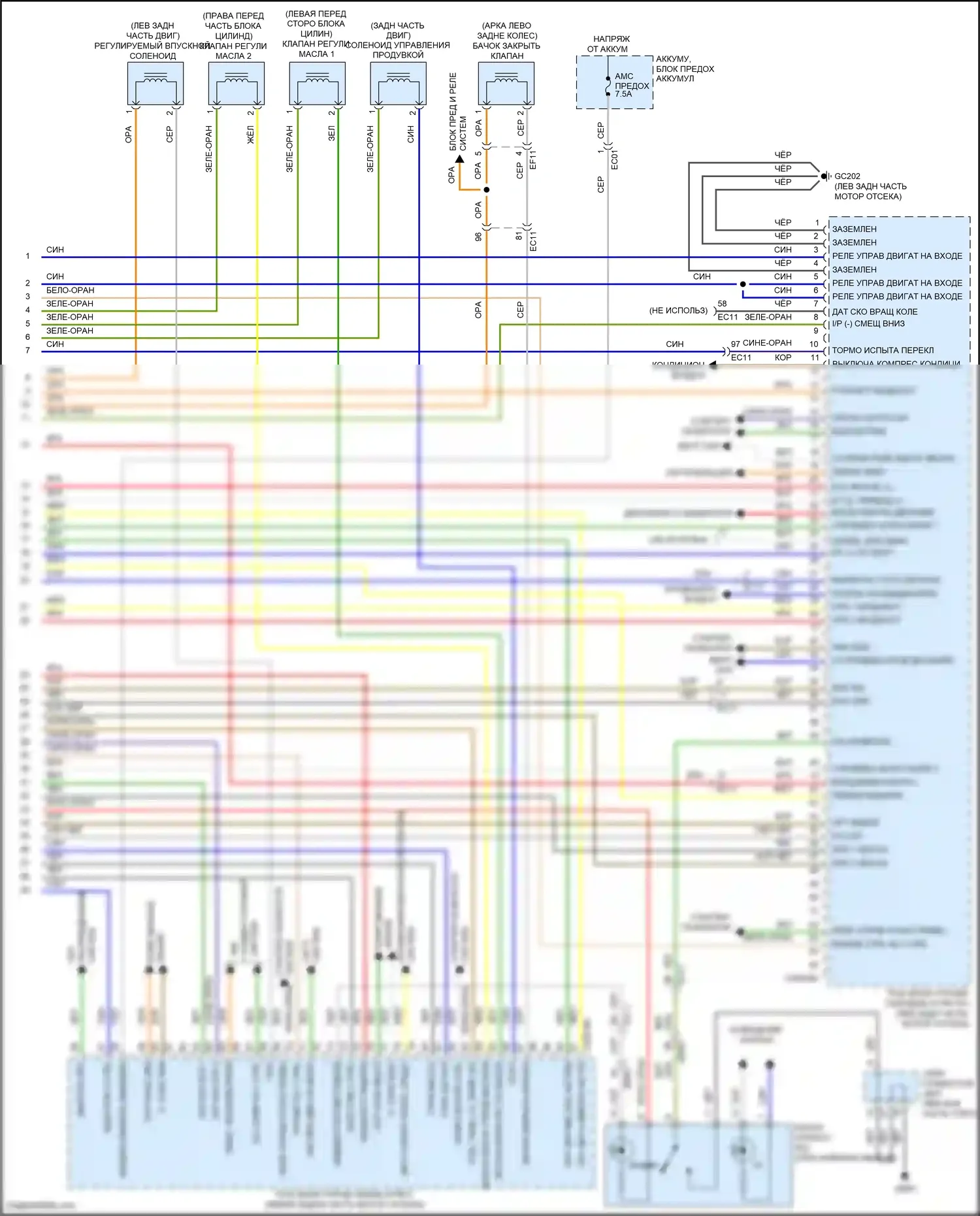 Forte Kia II (2013-2016): Электросхема двигателя 1.8l, электросхема управления mfi, автоматическая коробка передач (5 из 5) 