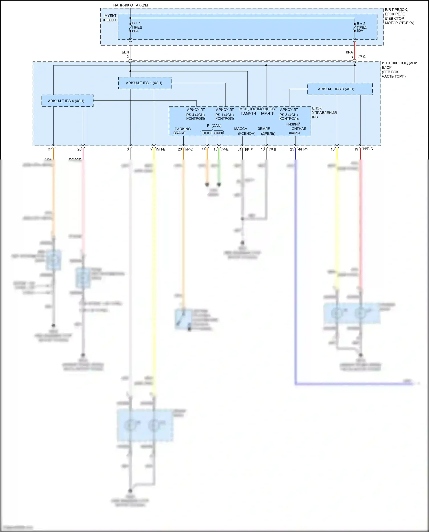 Forte Kia II (2013-2016): Электросхема фар (1 из 2) 