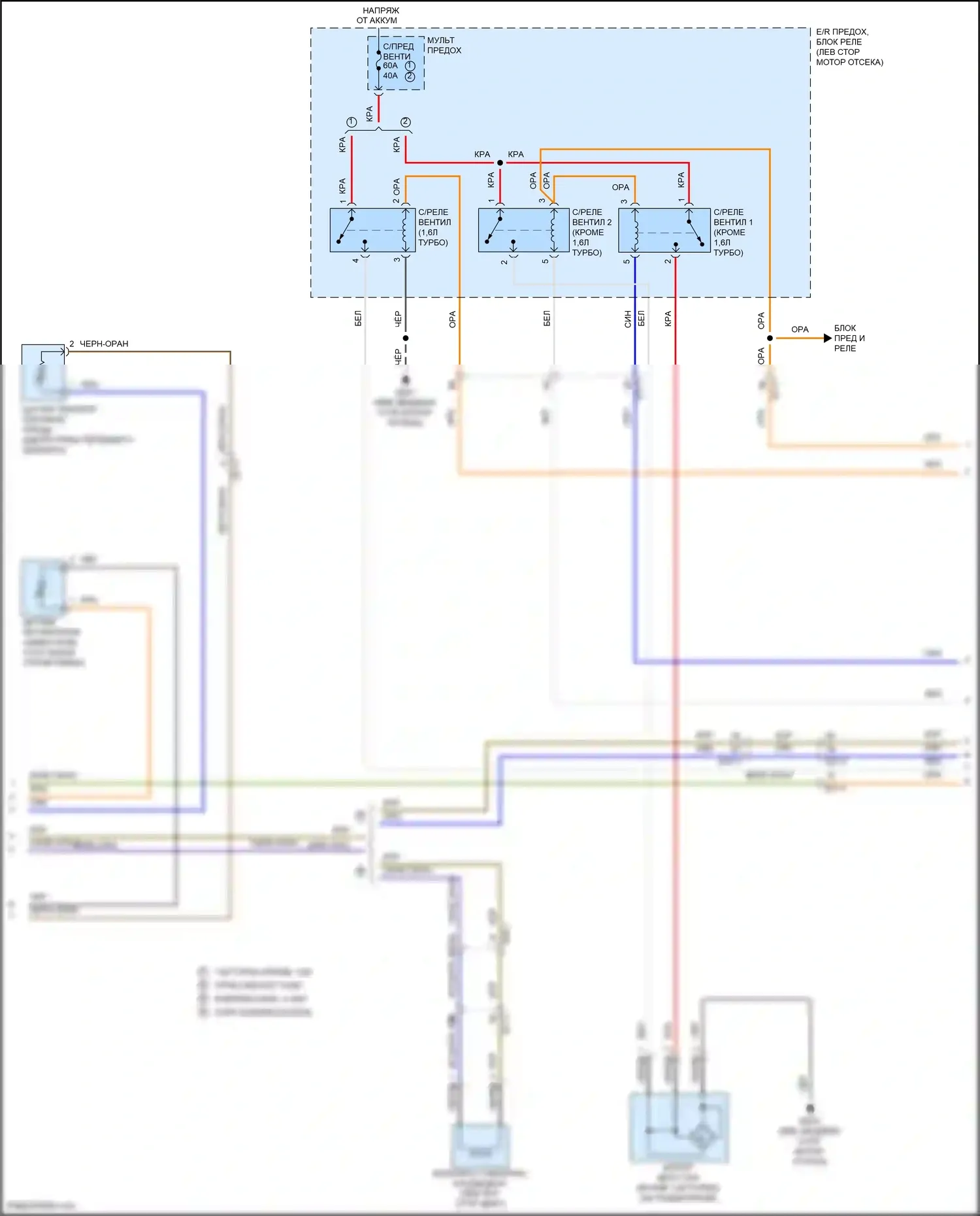 Forte Kia II (2013-2016): Электросхема ручного кондиционера (2 из 3) 