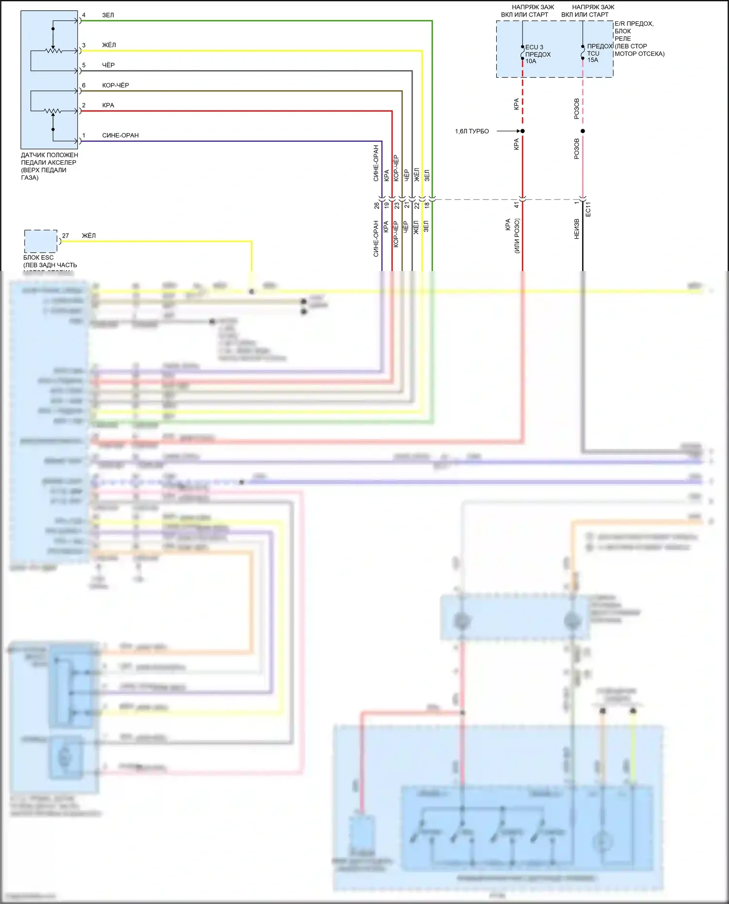 Forte Kia II (2013-2016): Электросхема круиз-контроля, ручная коробка передач (1 из 2) 